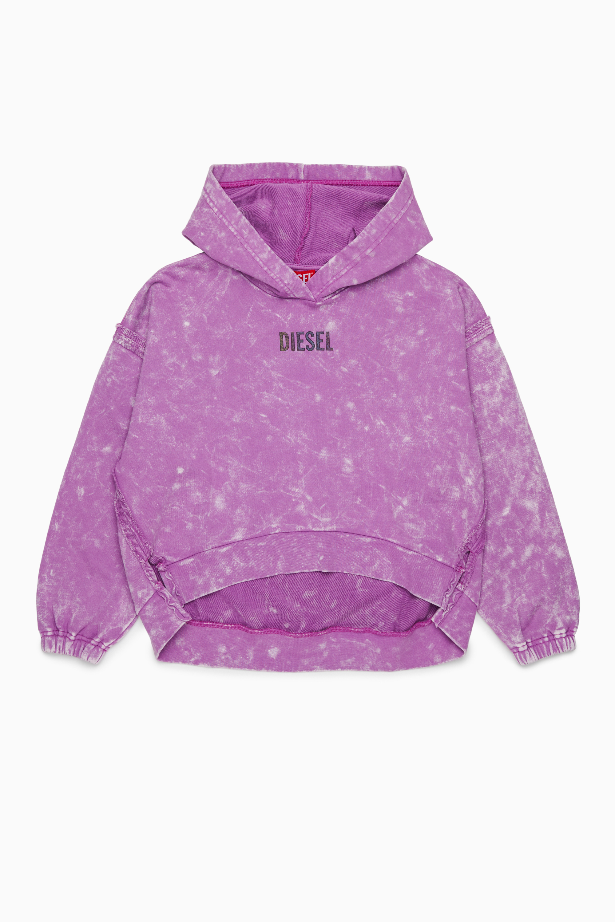 Diesel - SLOXY, Damen Kapuzenpullover mit Tie-dye-Effekt und Rainbow-Logo in Violett - 1