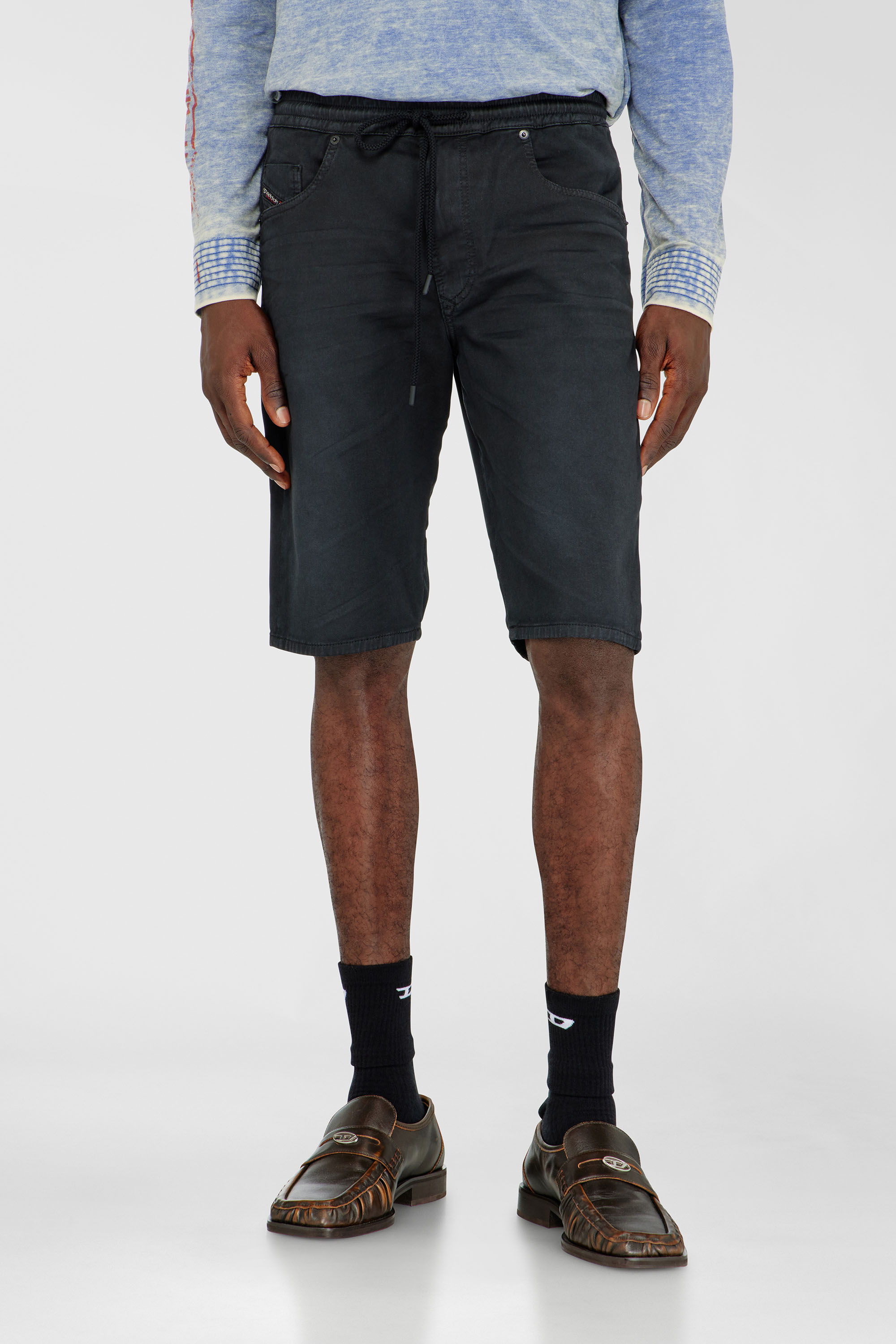Diesel - 2033 D-KROOLEY-SHORT JOGG, Herren Chinoshorts aus JoggJeans in Schwarz - 1
