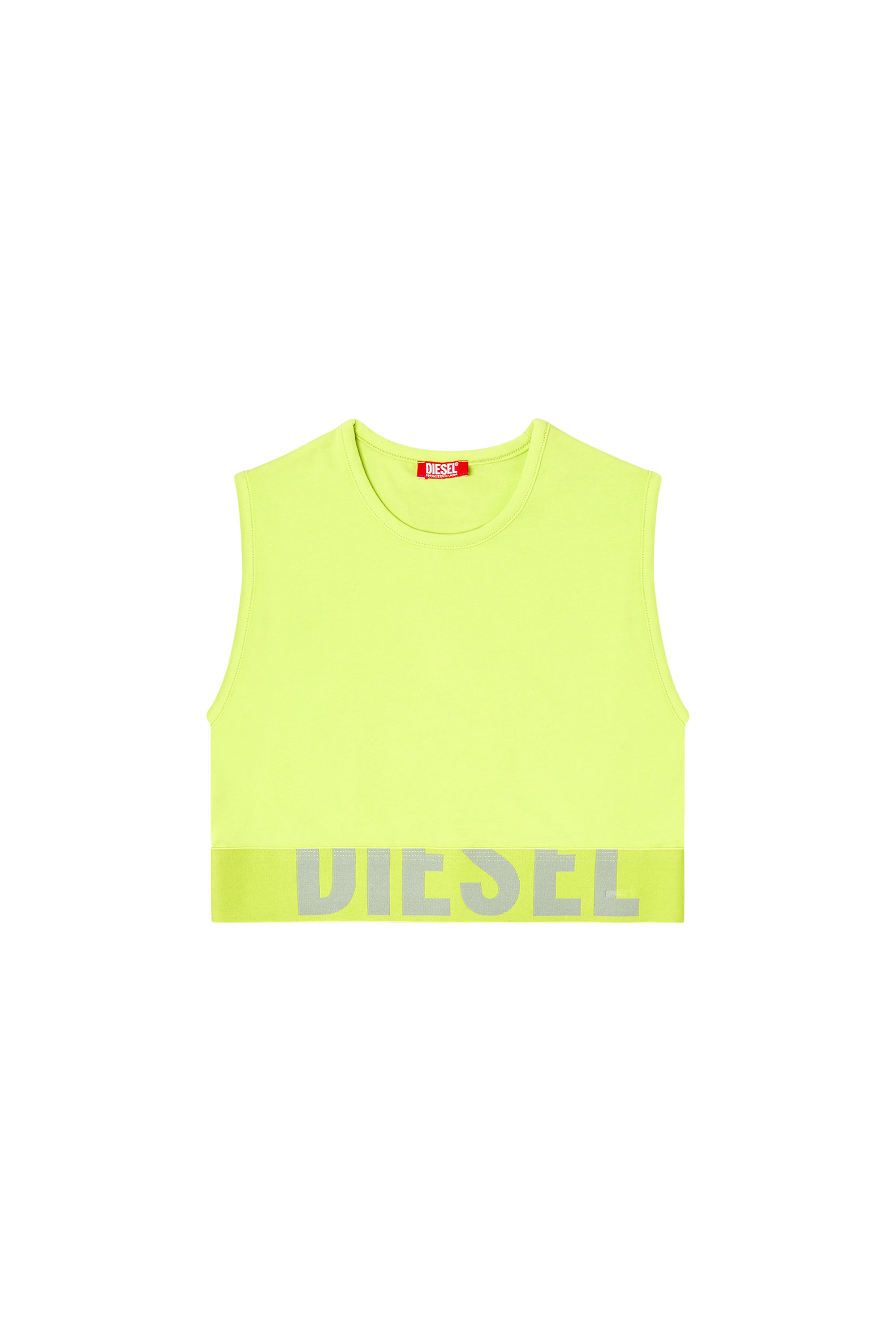 Diesel - ADA-D-POP, Damen Verkürztes Tanktop mit Cut-off-Logo in Neongrün - 3