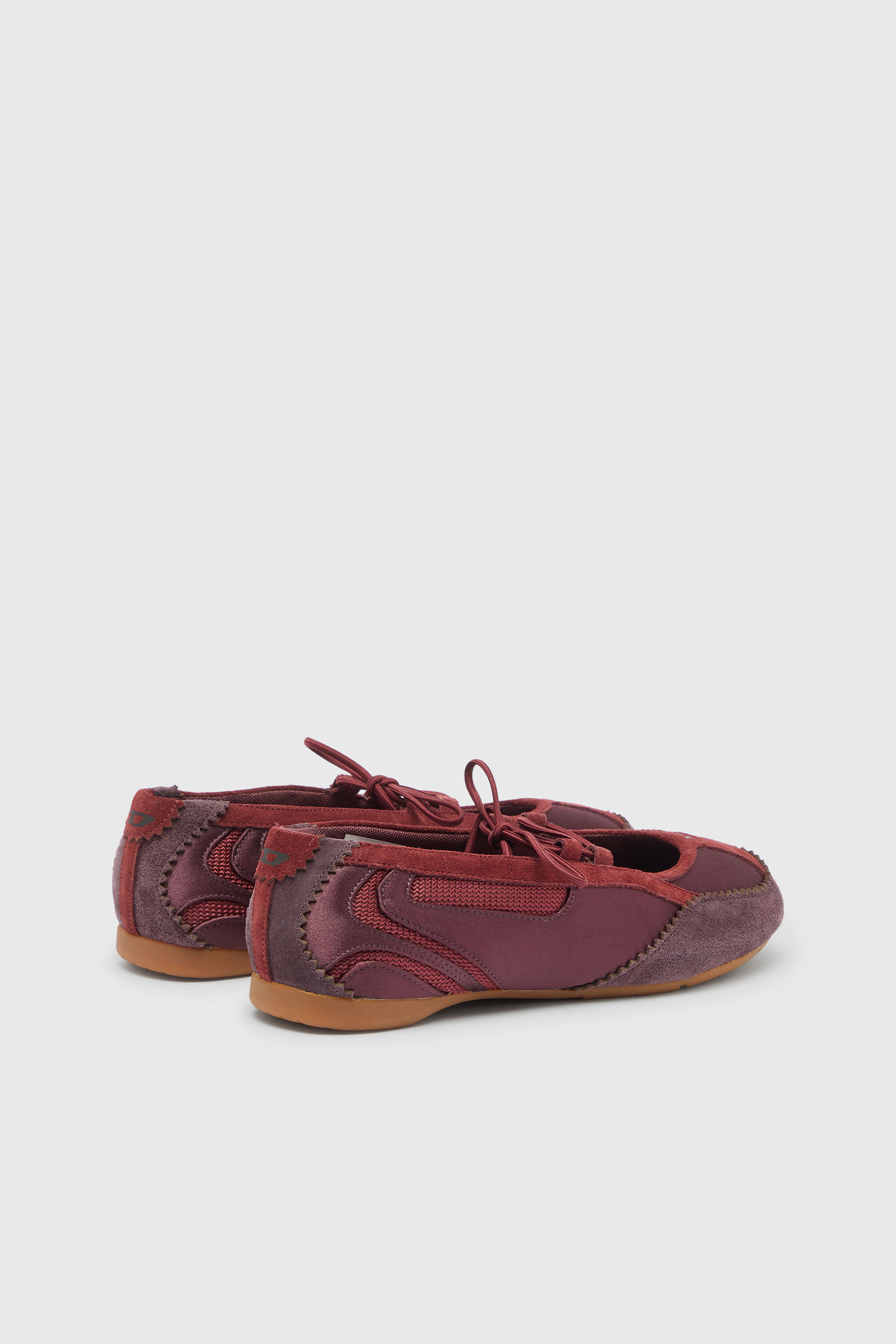 Diesel - D-MILE BALLERINA LACE UP II W, Damen D-Mile &ndash; Ballerinaschn&uuml;rschuhe aus Leder und Mesh in Burgunderrot - 3