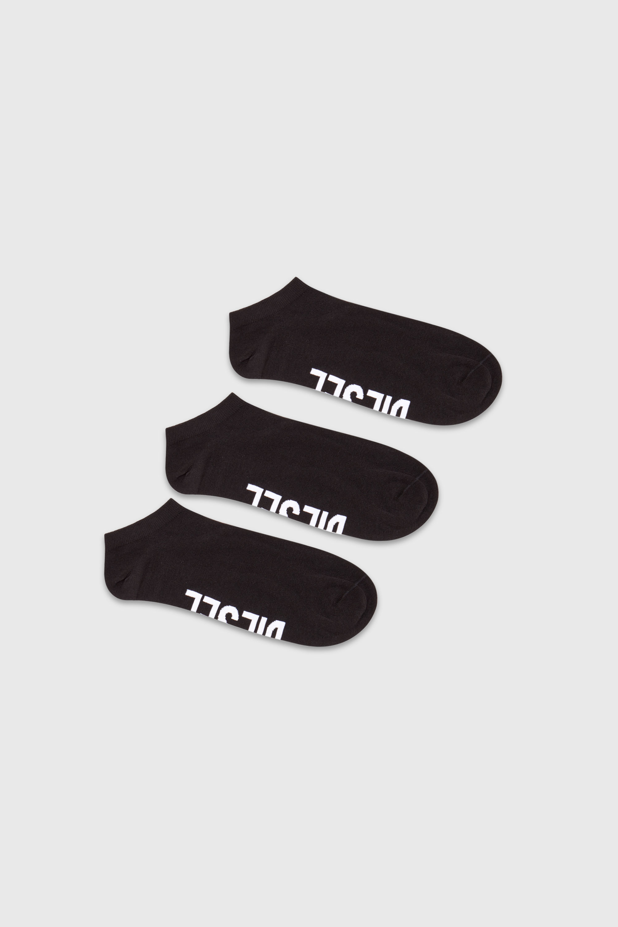 Diesel - SKM-GOST-THREEPACK, Herren Low-Cut-Socken mit Spann-Logo im Dreierpack in Schwarz - 1