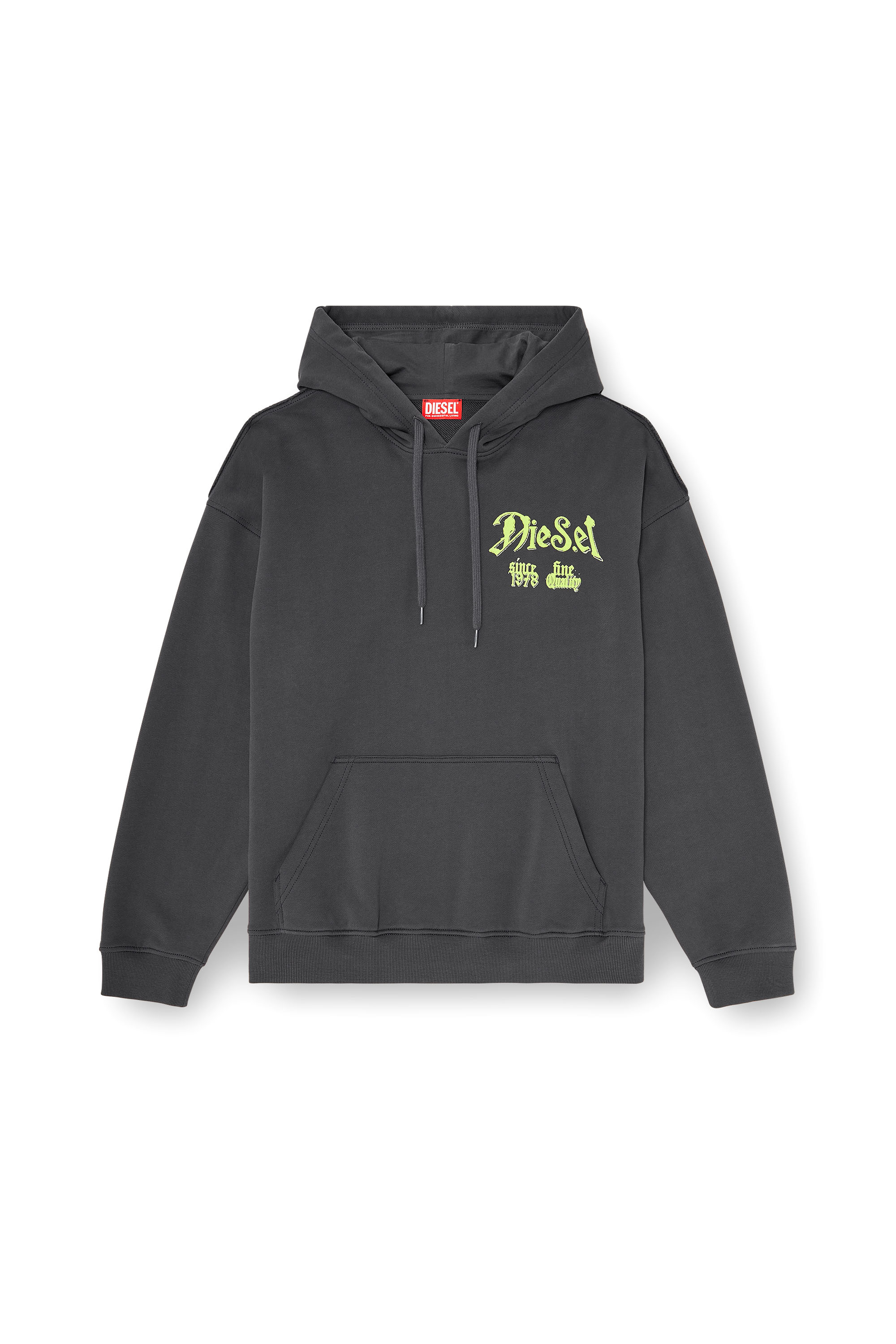 Diesel - S-BOXT-HOOD-AA2, Herren Baumwoll-Hoodie mit beflockten Grafiken in null - 3