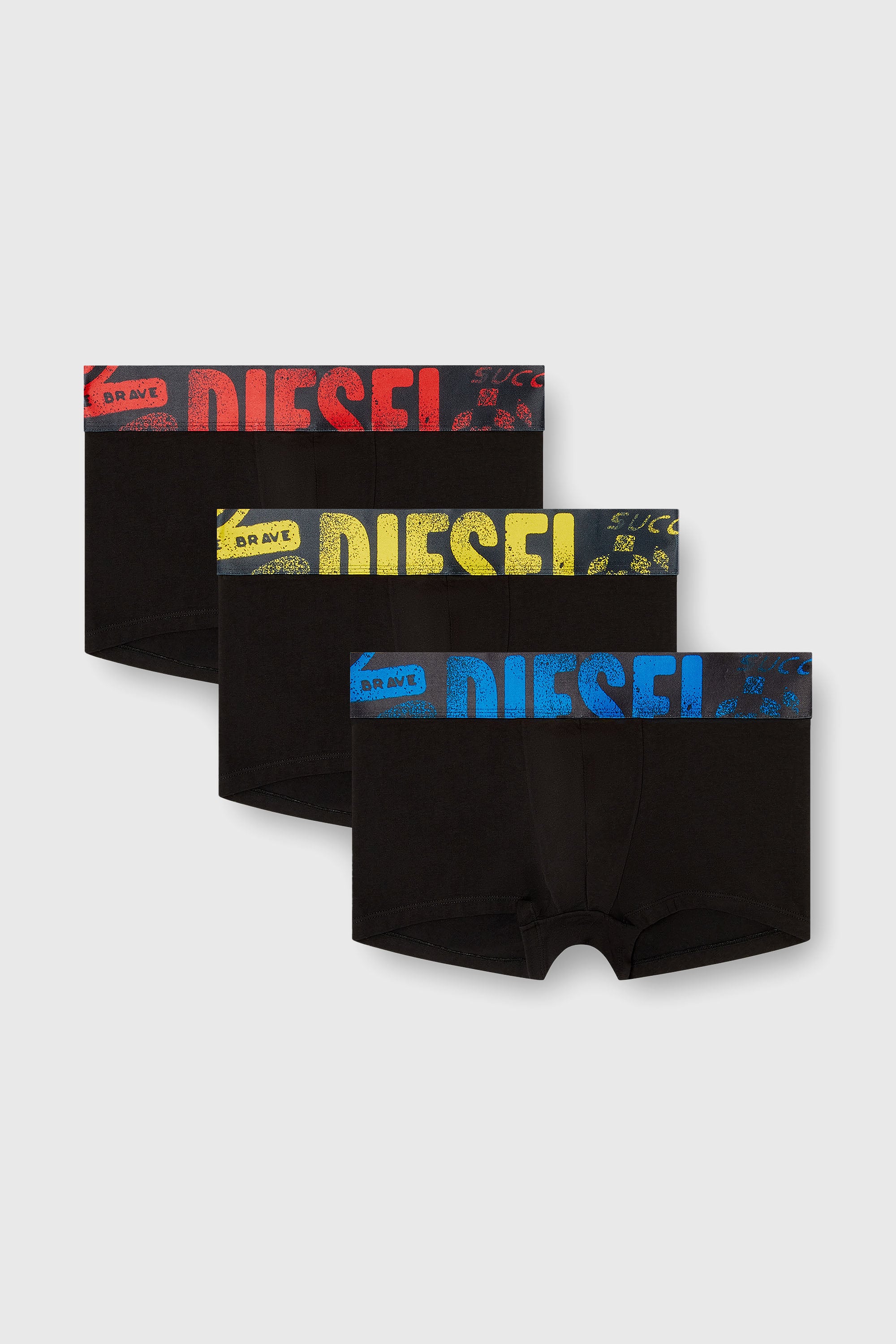 Diesel - UMBX-DAMIENTHREEPACK-5.5EL, Herren 3er-Pack Trunks mit mehrfarbigem Logo in Bunt/Schwarz - 1