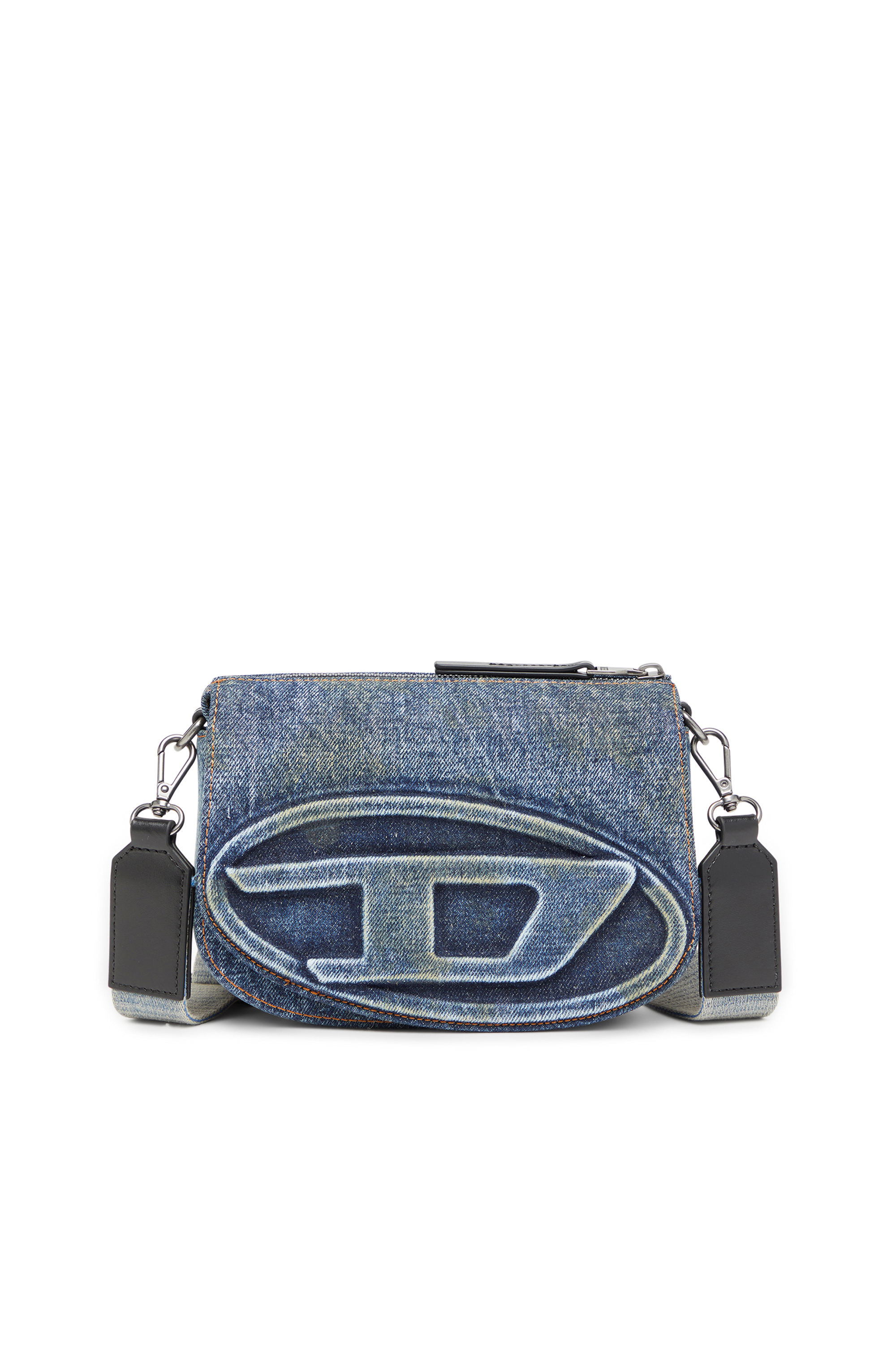 Diesel - 1DR CAMERA BAG, Unisex Camera Bag aus solarisiertem Denim in Blau - 1
