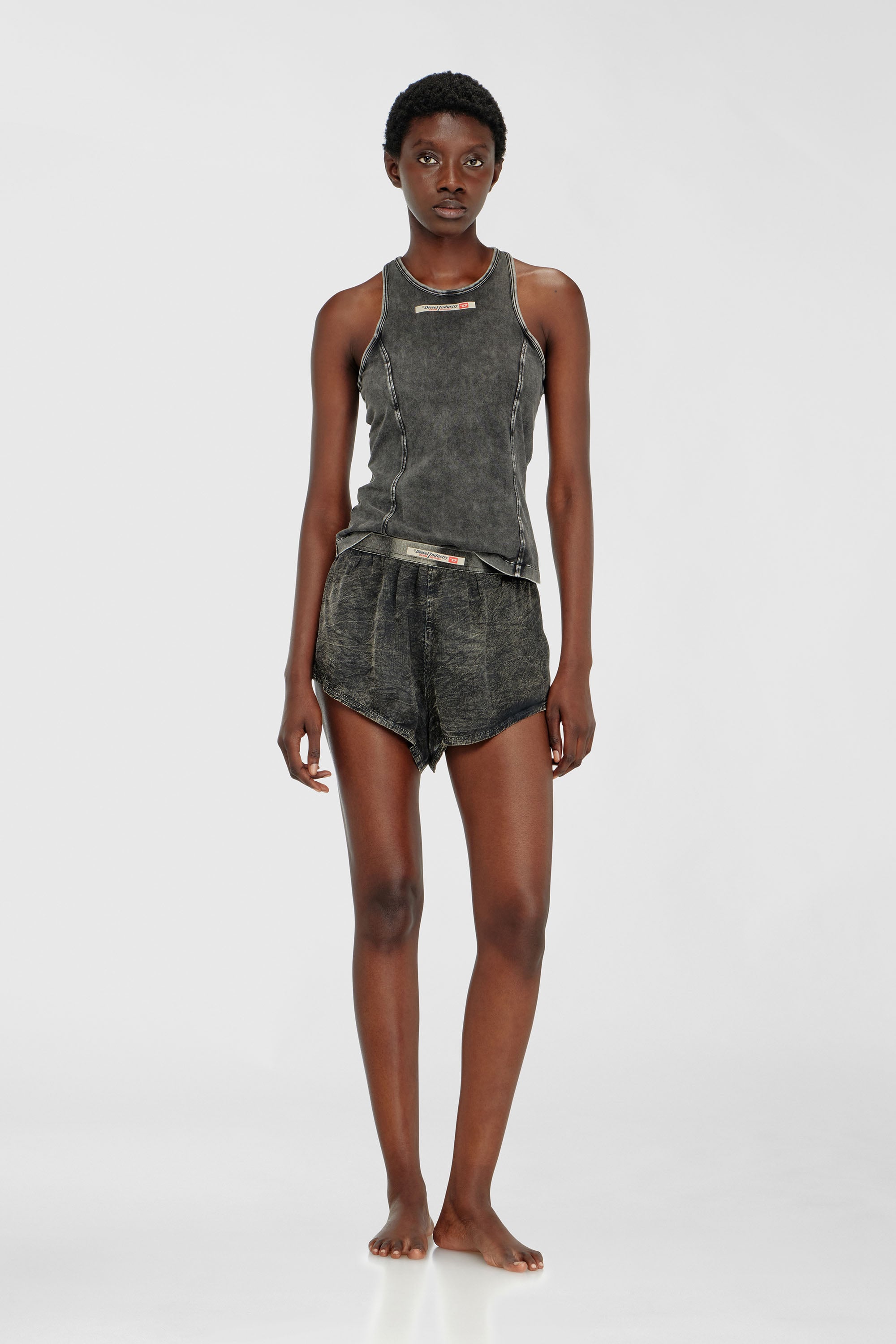 Diesel - IRENE-DNM, Damen Tanktop aus Baumwolle in Dunkelgrau - 1