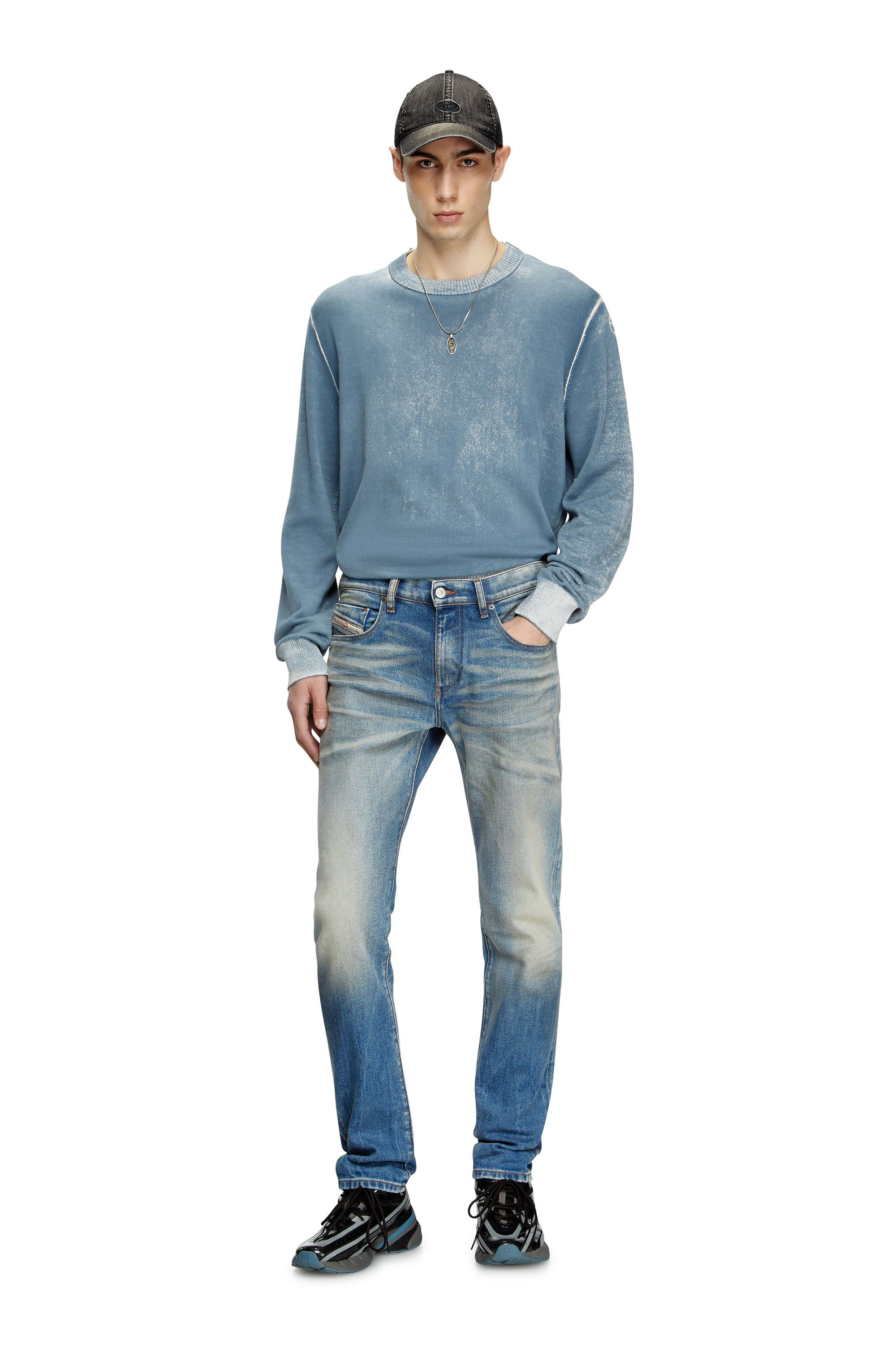 Diesel - Herren Slim Jeans 2019 D-Strukt 09L30, Mittelblau - 2