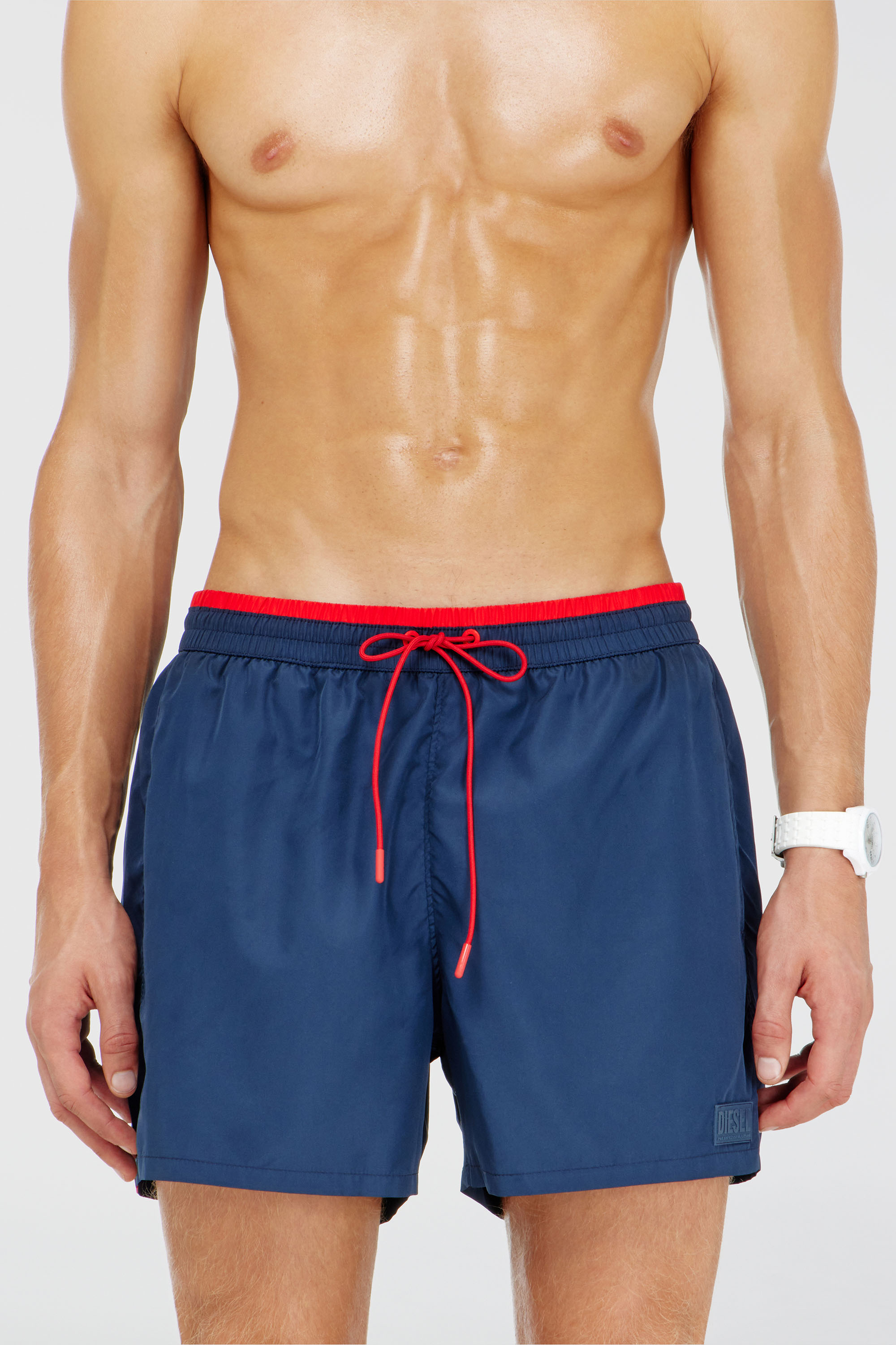Diesel - JOEL-37-D-CORE, Herren Badeshorts mit kontrastierendem Bundabschluss in Blau - 1
