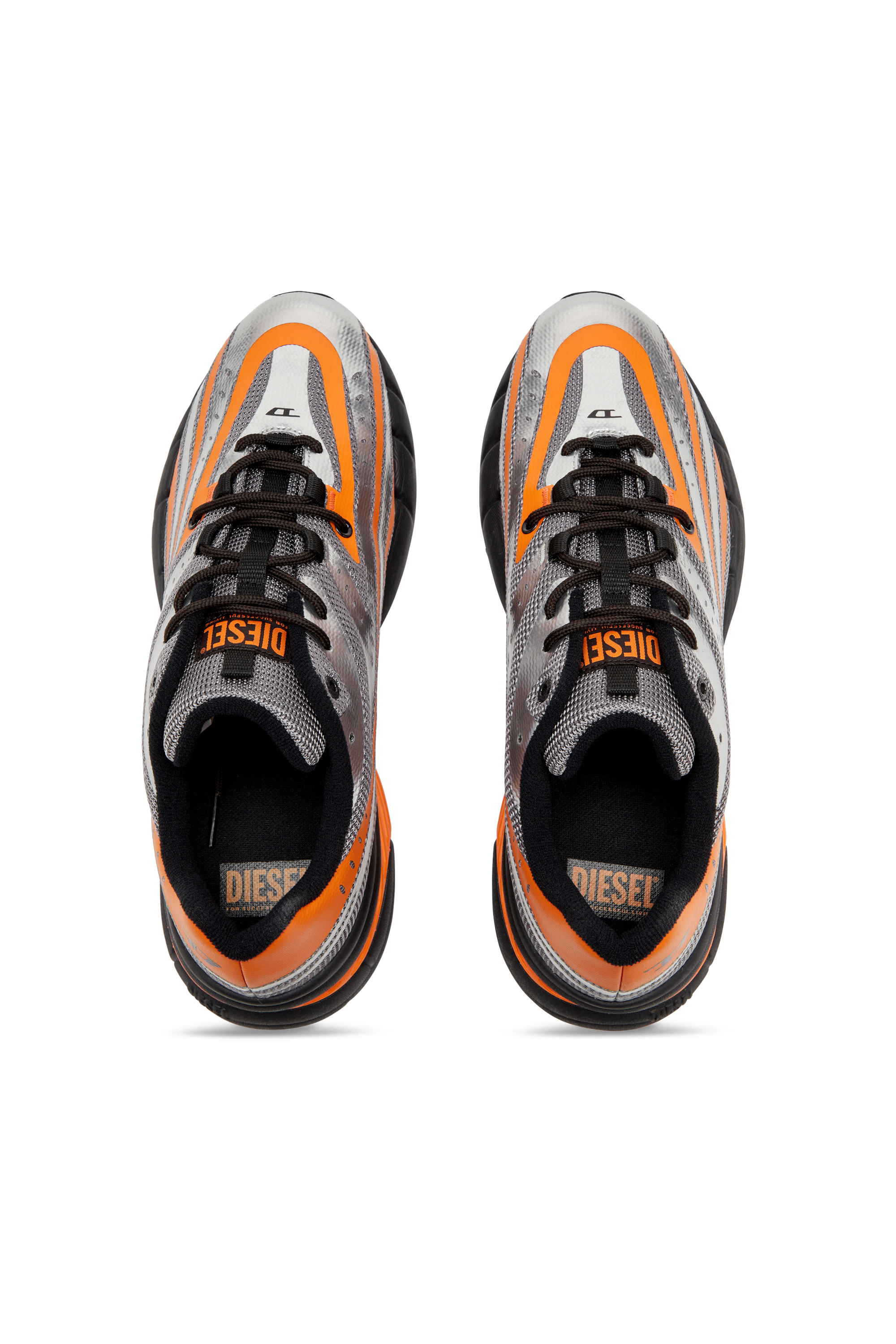 Diesel - D-AIRSPEED LOW, Herren D-Airspeed-Sneakers aus beschichtetem Mesh in Grau/Orange - 5