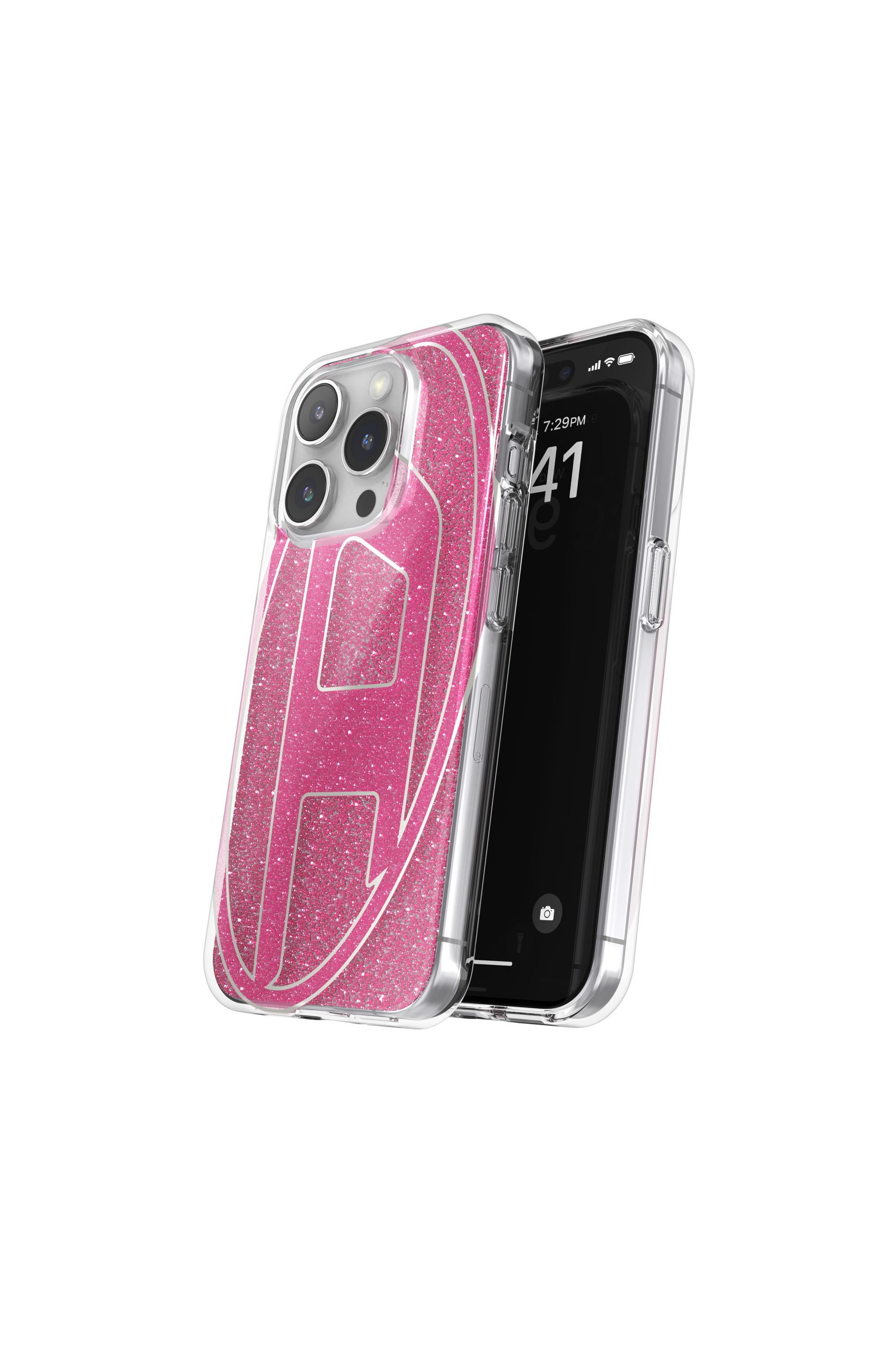 Diesel - 60036 AOP CASE, Unisex Glitter Case f&uuml;r iP 15 Pro in Rosa - 3