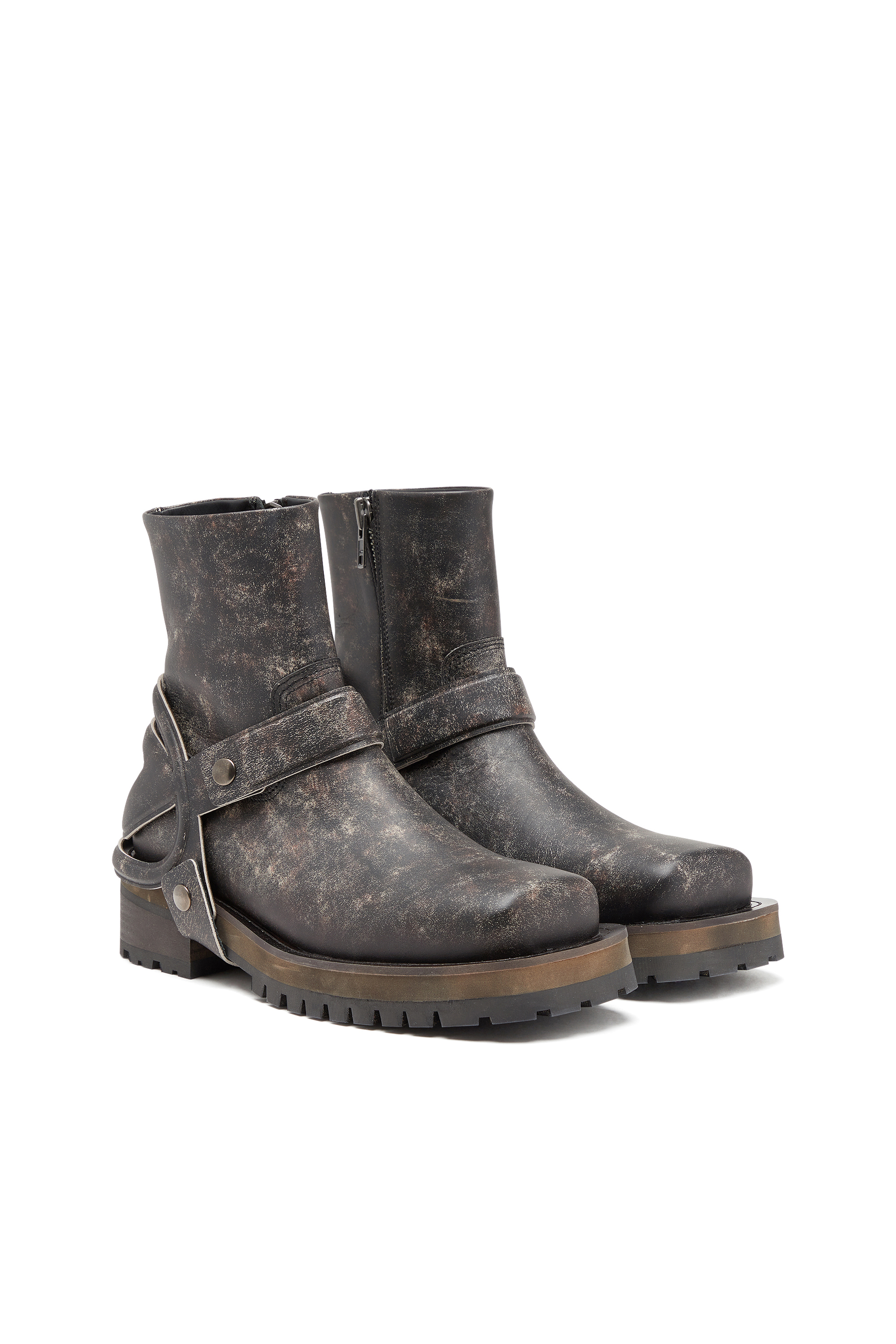 Diesel - D-TEXAN CH, Herren D-Texan-Riemen-Boots aus Distressed-Leder in Dunkelbraun - 2