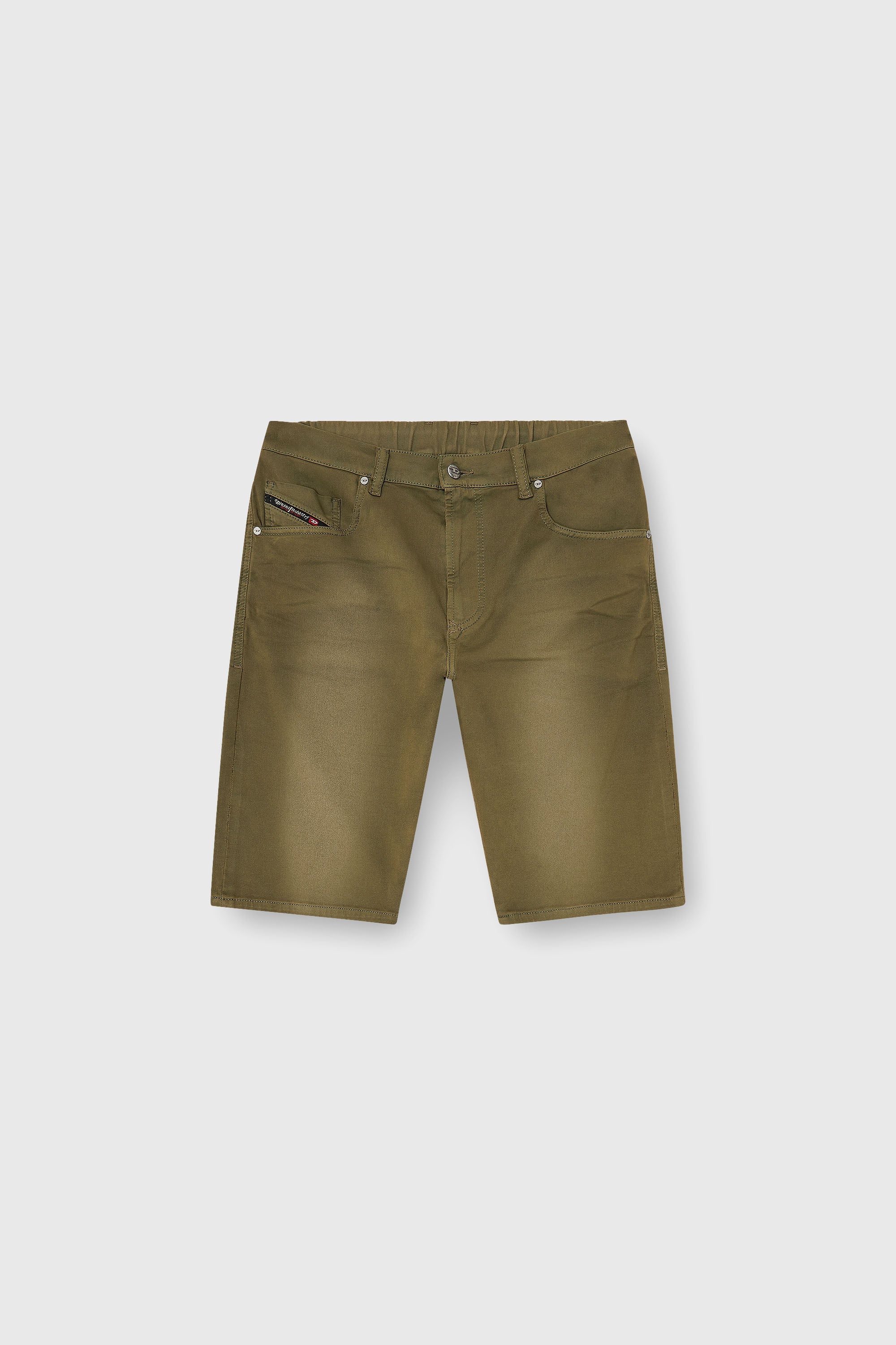 Diesel - 2033 D-KROOLEY-SHORT-BW JOGG, Herren Slim shorts aus farbigem denim in Armeegr&uuml;n - 2