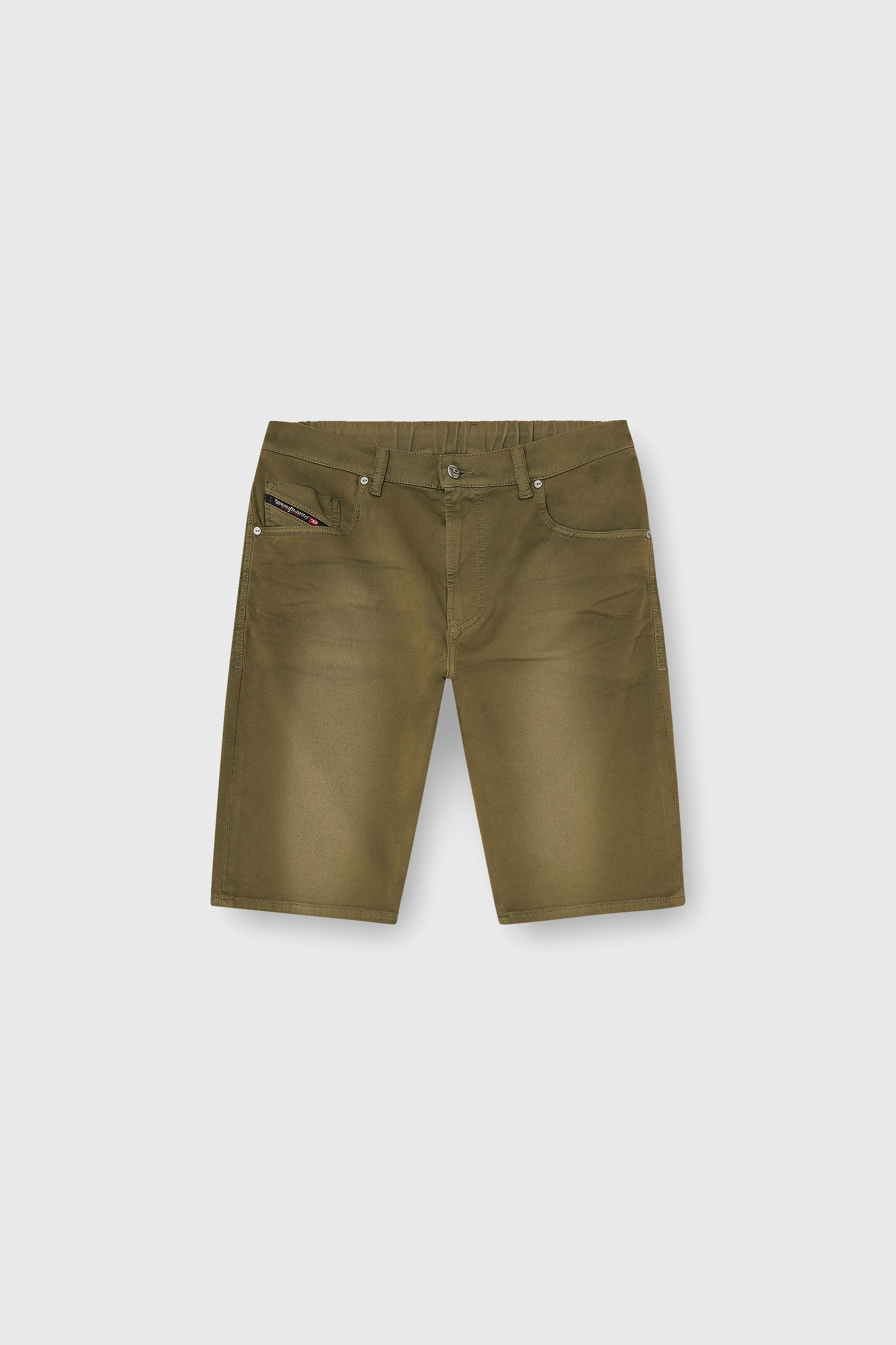 Diesel - 2033 D-KROOLEY-SHORT-BW JOGG, Herren Slim shorts aus farbigem denim in Armeegr&uuml;n - 2