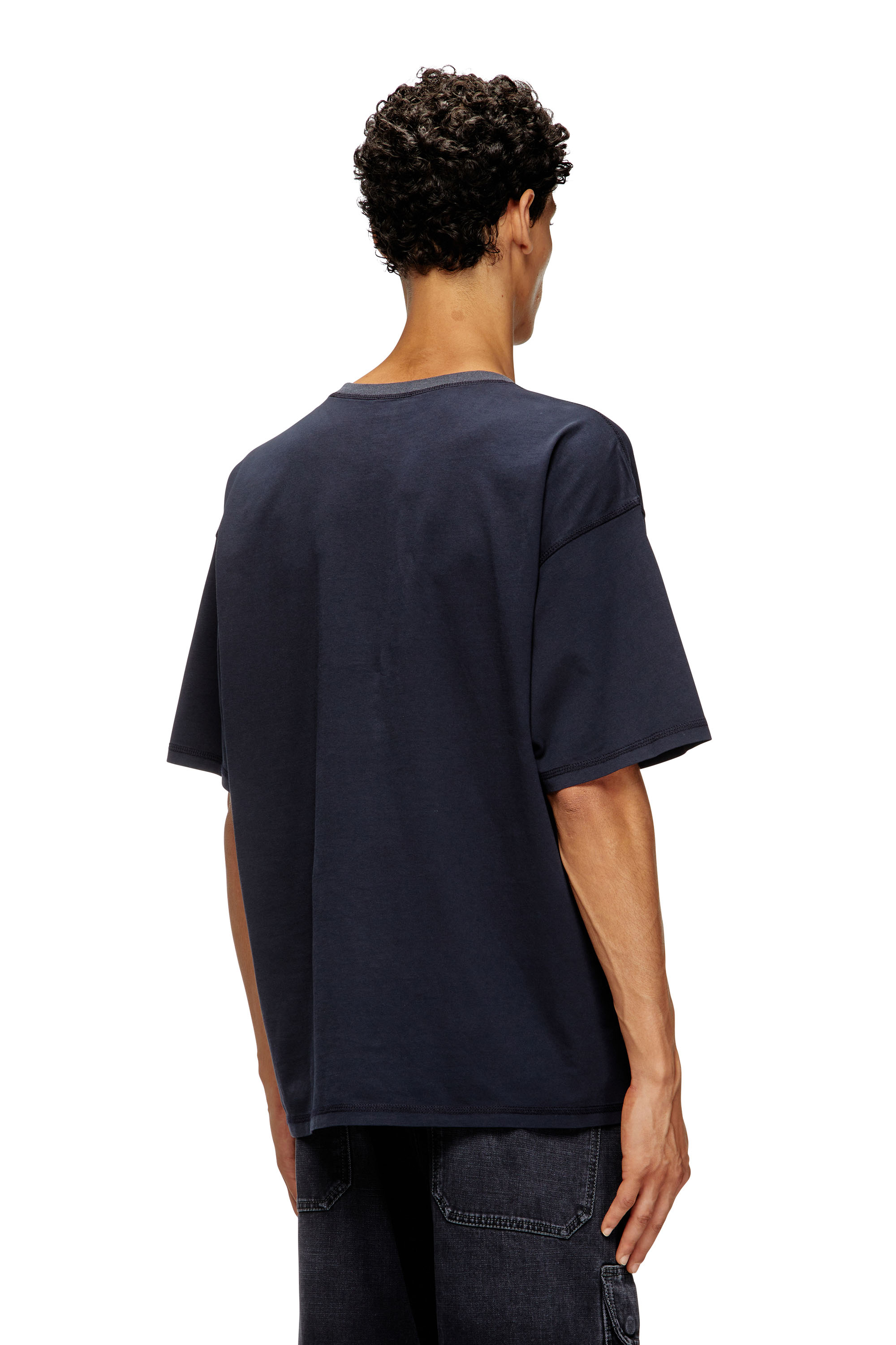 Diesel - T-BOXT-T5, Man's Cotton T-shirt with Oval D print in Dark Blue - 4