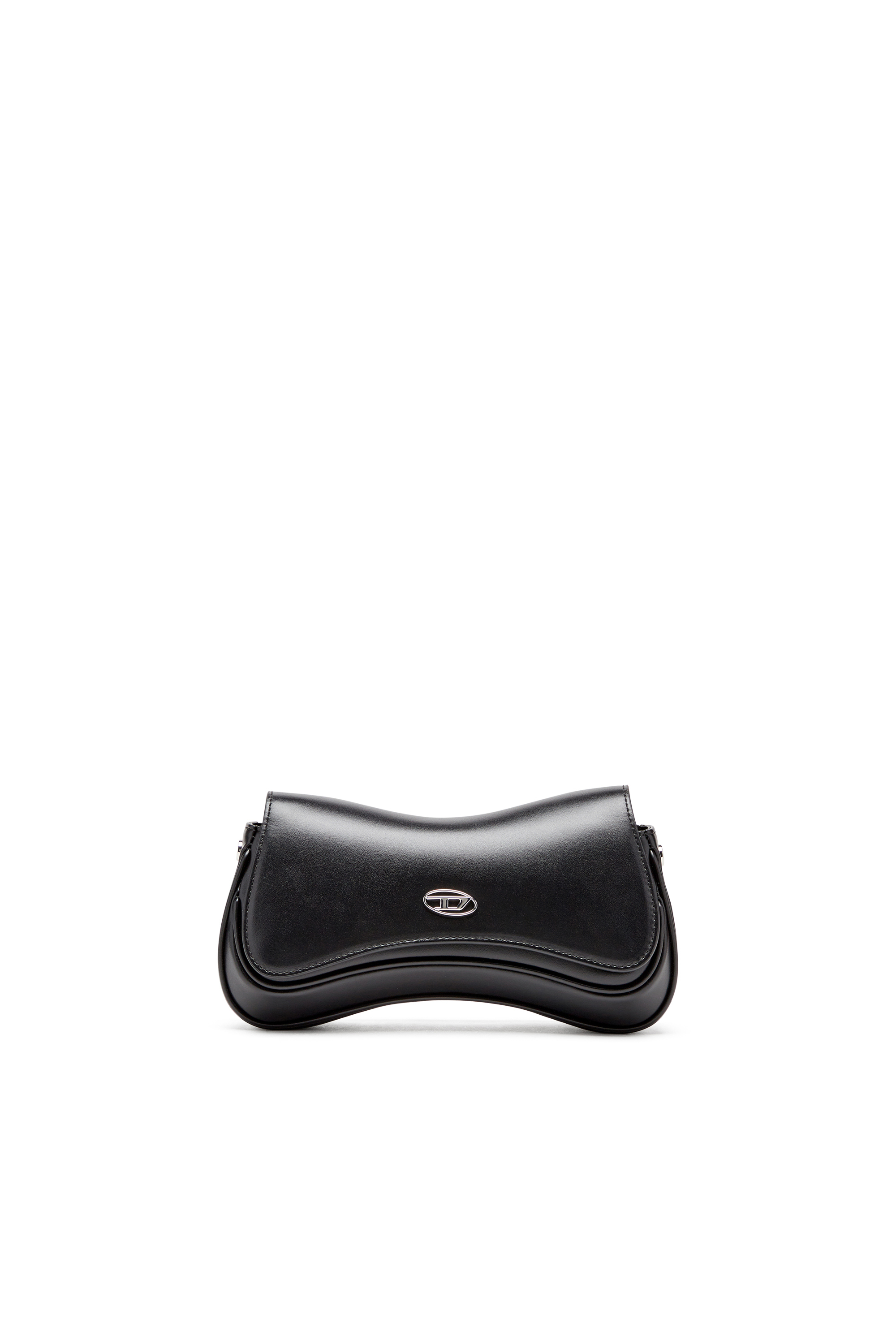 Diesel - PLAY CLUTCH, Damen Play-Schultertasche aus semiglänzendem Leder in Schwarz - 1