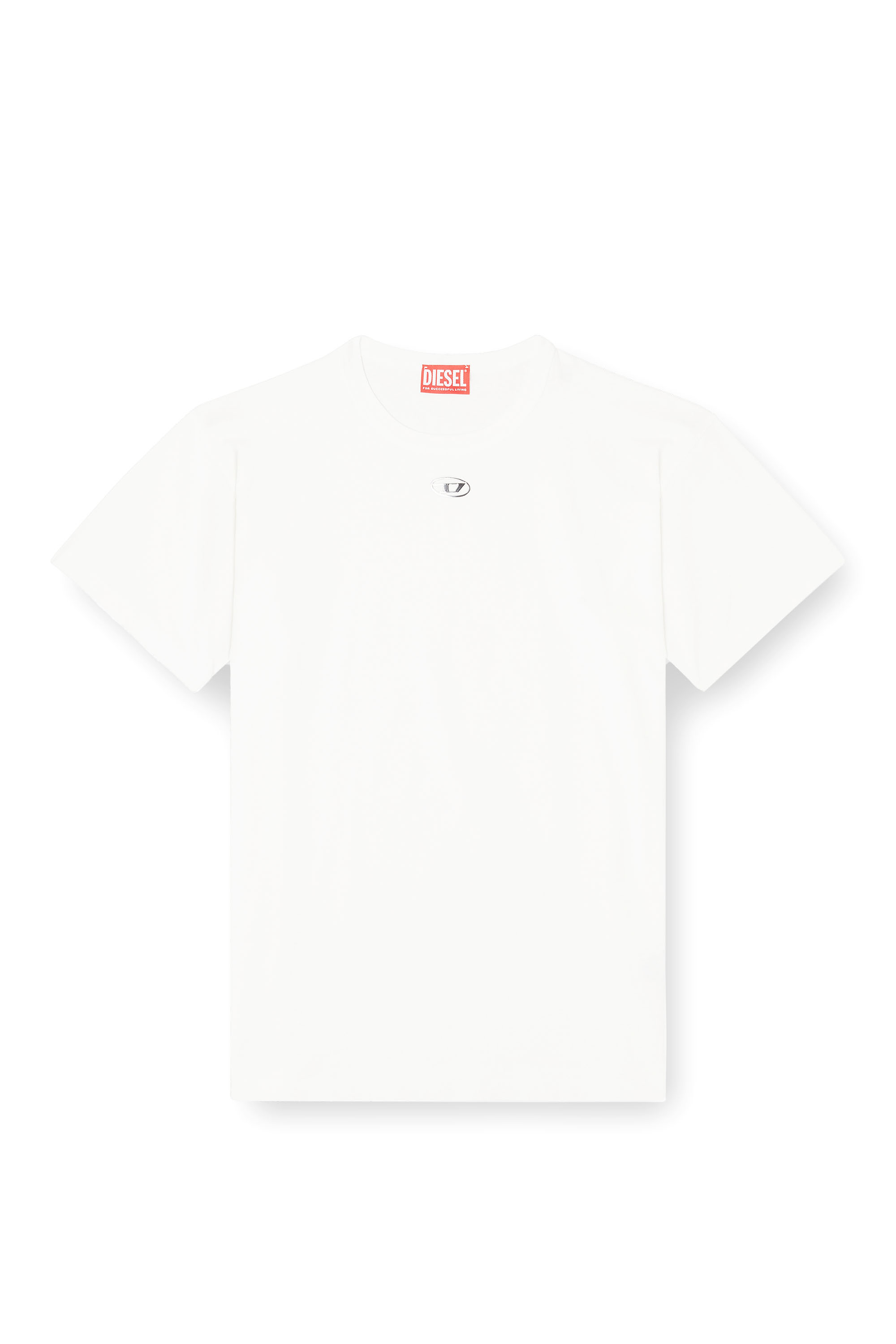 Diesel - T-NORMY-OD-S1, Damen Baumwoll-T-Shirt mit metallischem Oval D in Weiß - 3