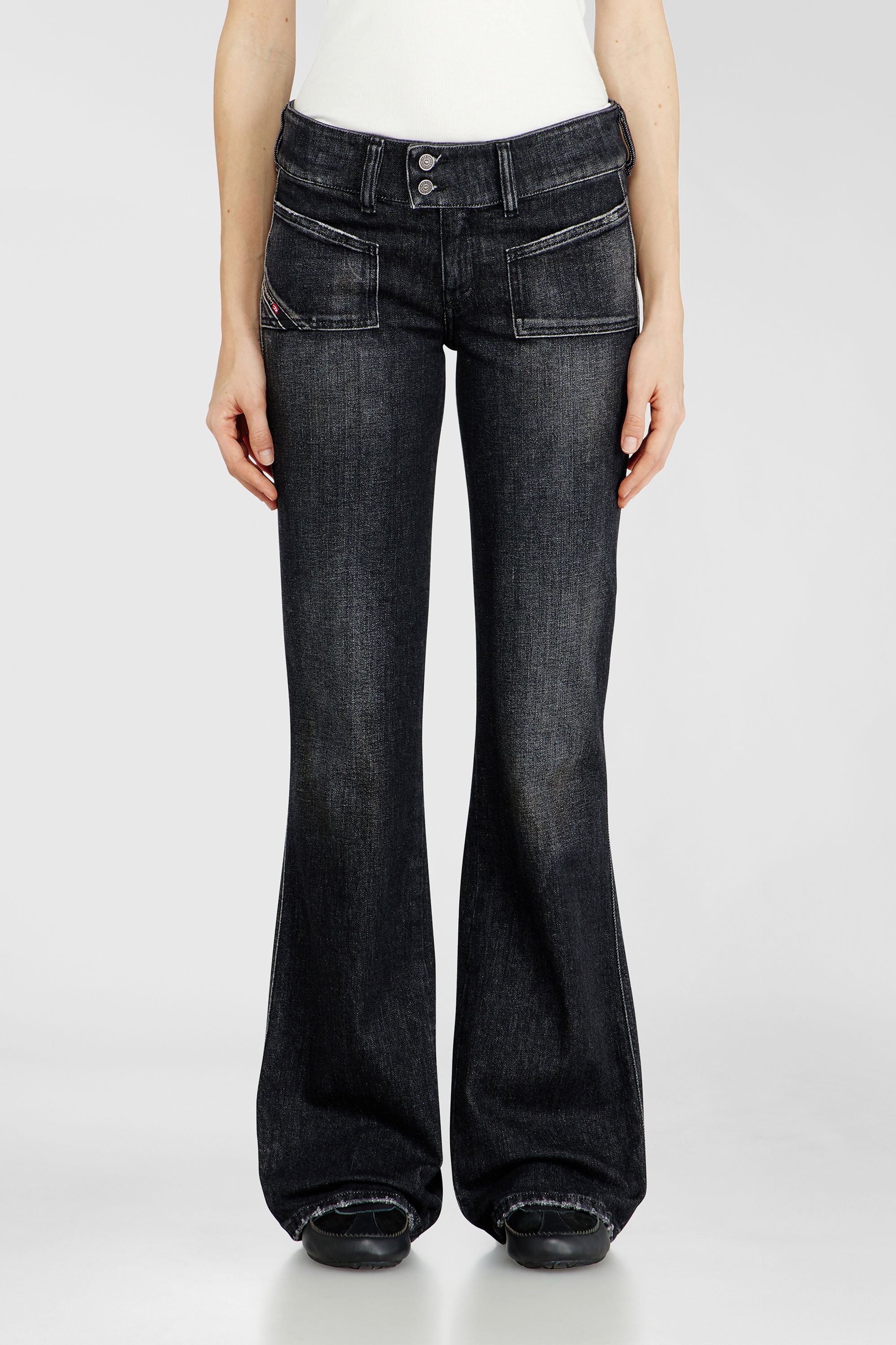 Diesel - Damen Bootcut Jeans D-Hush 09N50, Schwarz/Dunkelgrau - 1