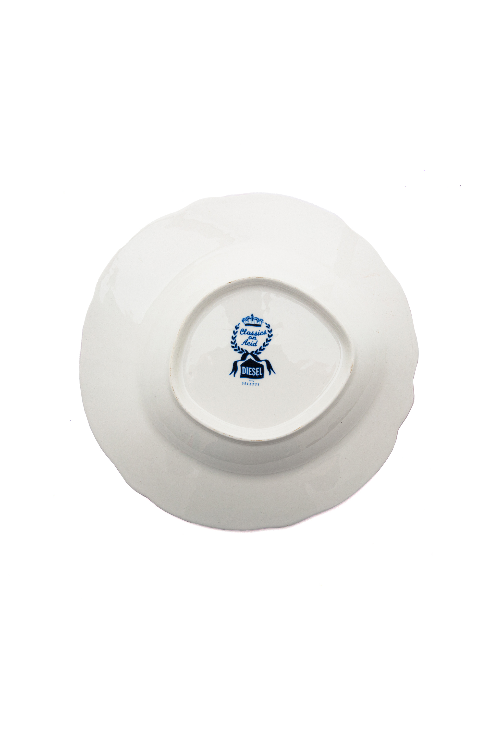 Diesel - 11220 SOUP PLATE IN PORCELAIN "CLASSIC O, Unisex Suppenteller aus Porzellan in Weiss/Blau - 2