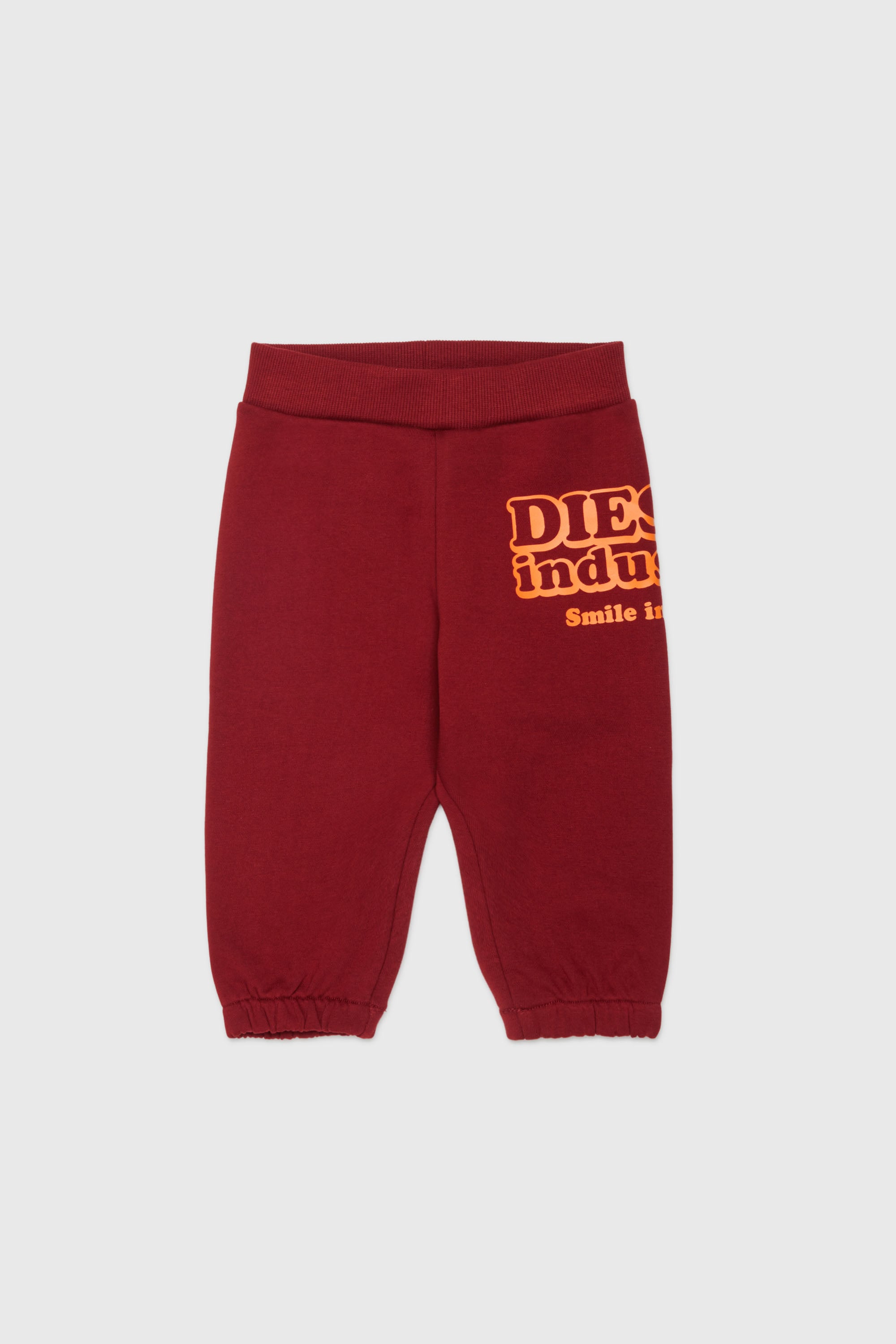 Diesel - PLODIMIB, Herren Sweatpants aus Baumwolle mit Diesel Industry Print in Rot - 1