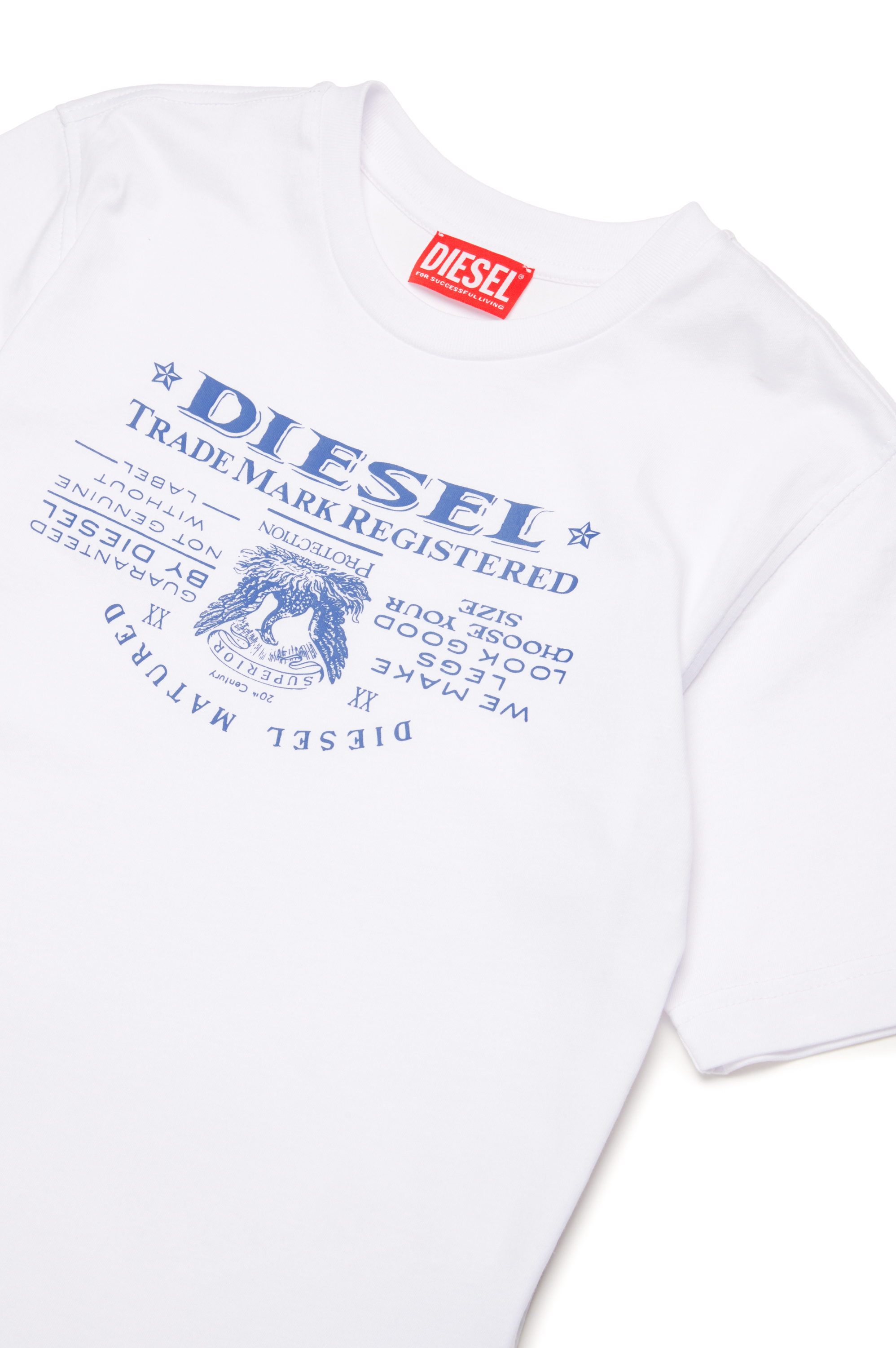 Diesel - TJUSTL4 OVER, Herren T-Shirt mit Jacron Patch-Print in Weiß - 3