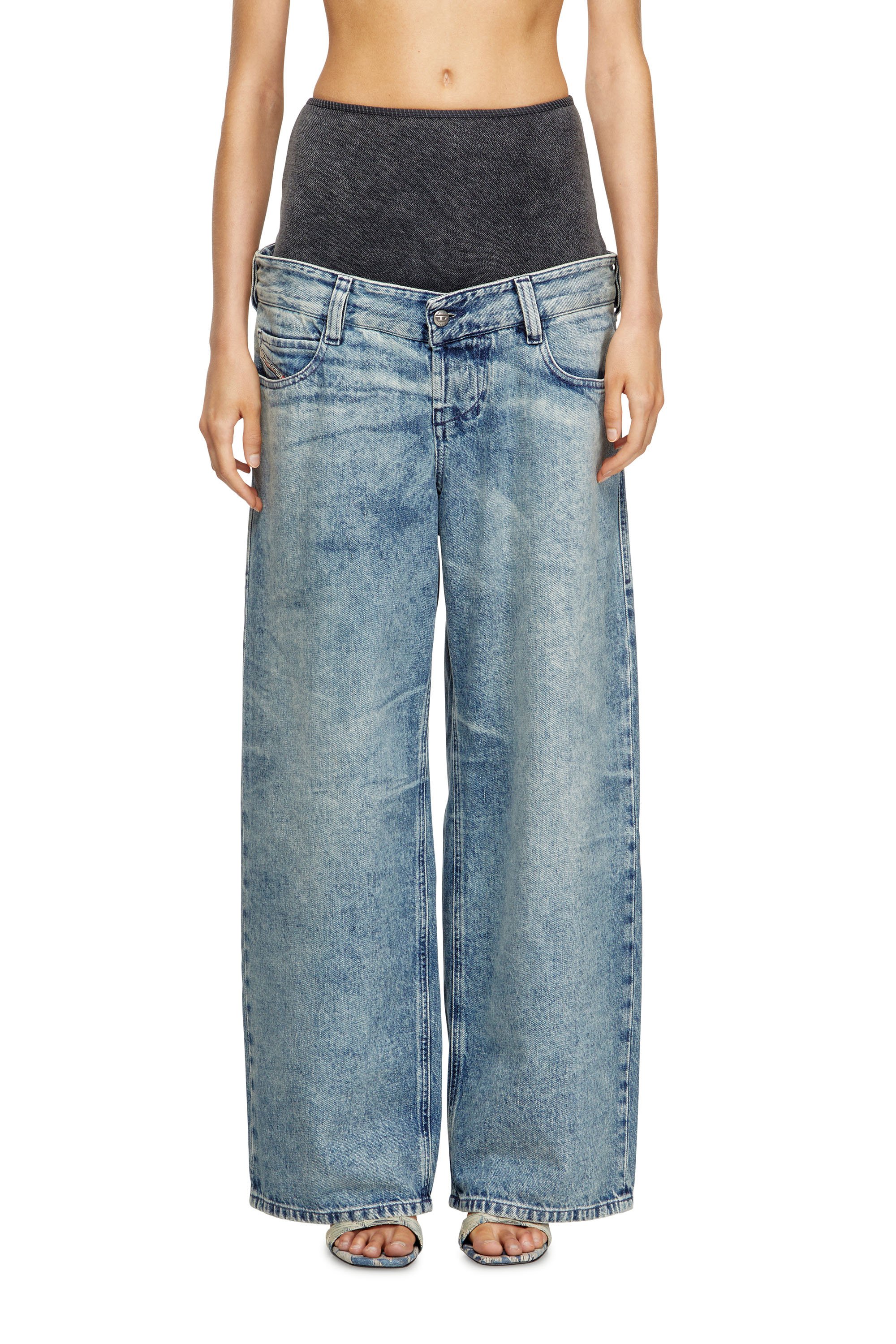 Diesel - Damen Relaxed Jeans D-Eni 09N97, Mittelblau - 1