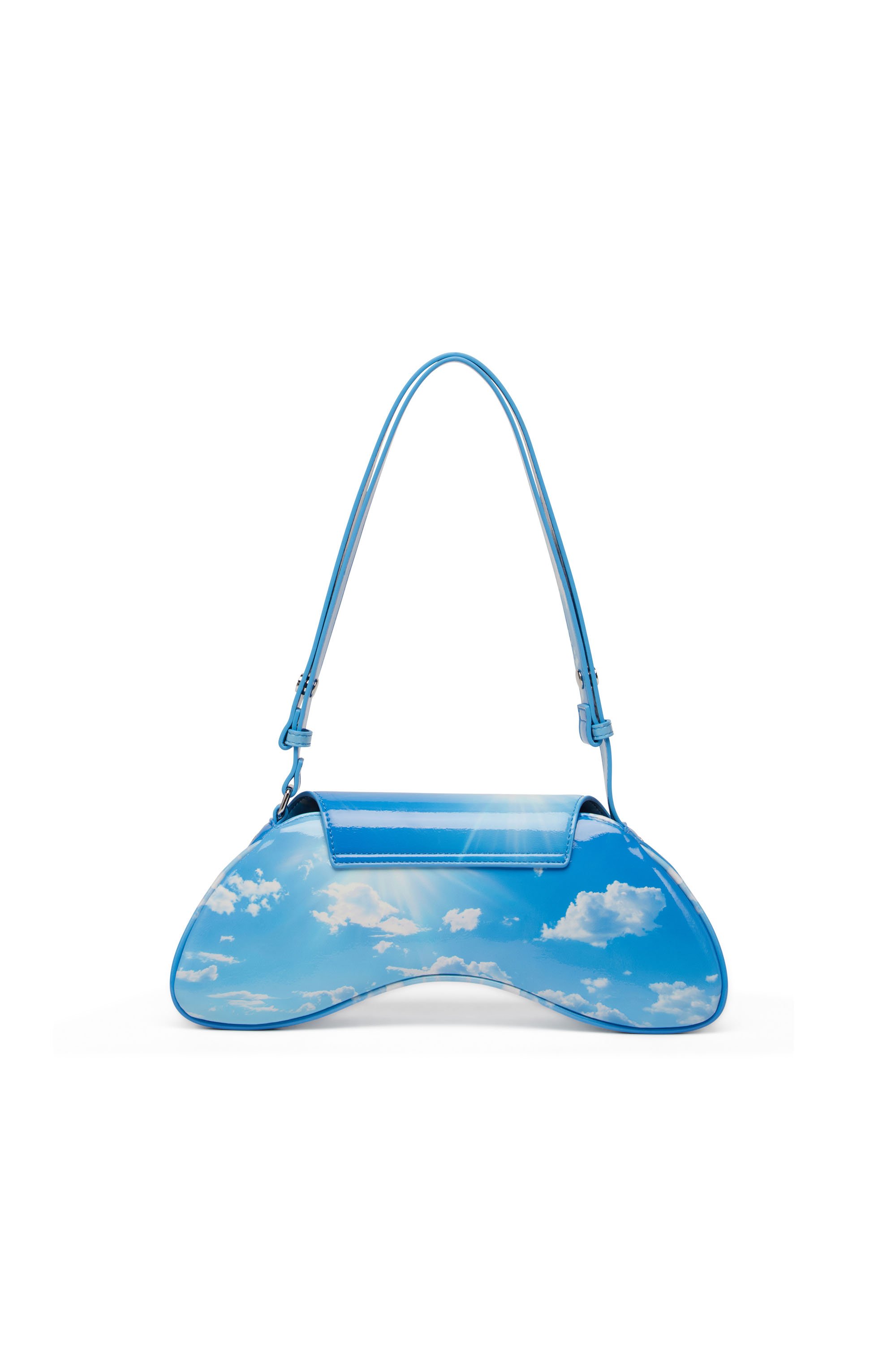 Diesel - PLAY CROSSBODY, Damen Play-Schultertasche mit glänzendem PU-Print in Hellblau - 2