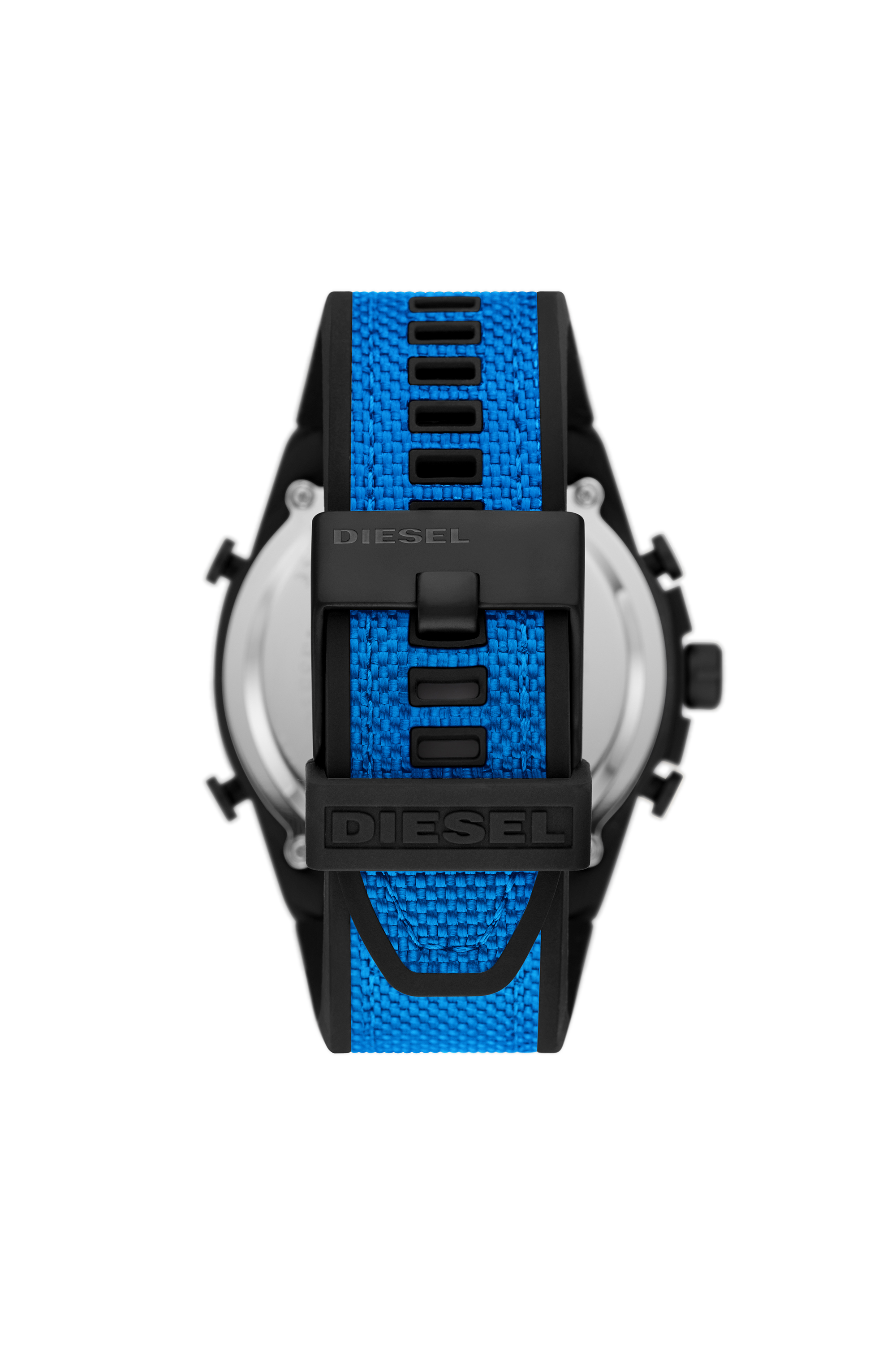 Diesel - DZ4550, Herren Mega Chief-Armbanduhr mit Analog-Digital-Uhrwerk und blauem Armband aus Nylon und Silikon in Blau - 2