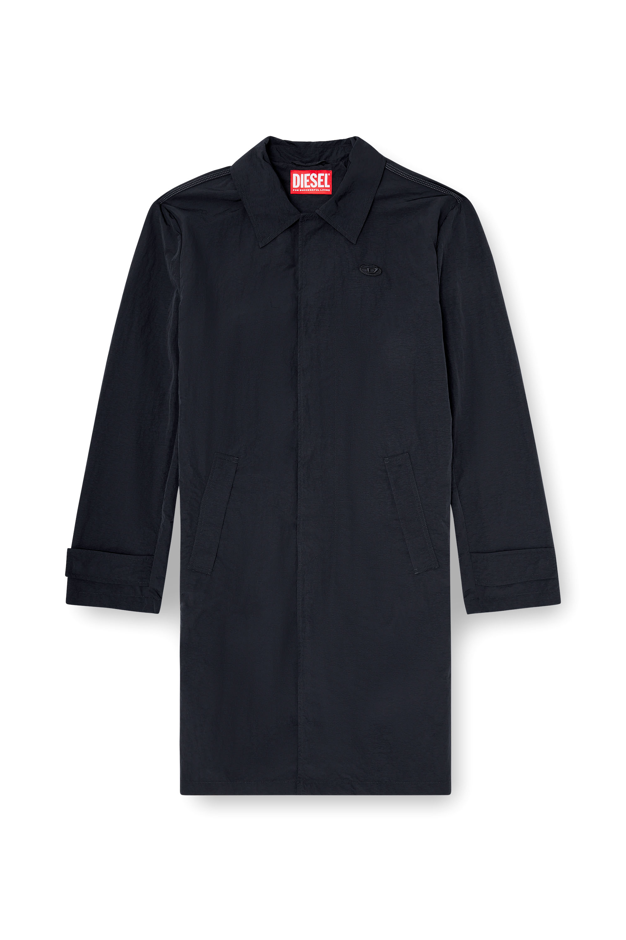 Diesel - J-BURHAT, Herren Nylonmantel mit gl&auml;nzendem Crinkle-Finish in Schwarz - 3