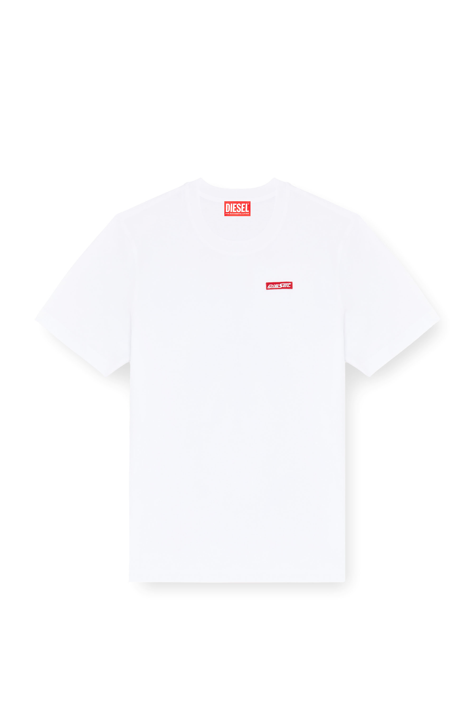 Diesel - T-ADJUST-AA12, Herren T-Shirt aus Baumwolle mit Logo patch in Wei&szlig; - 3