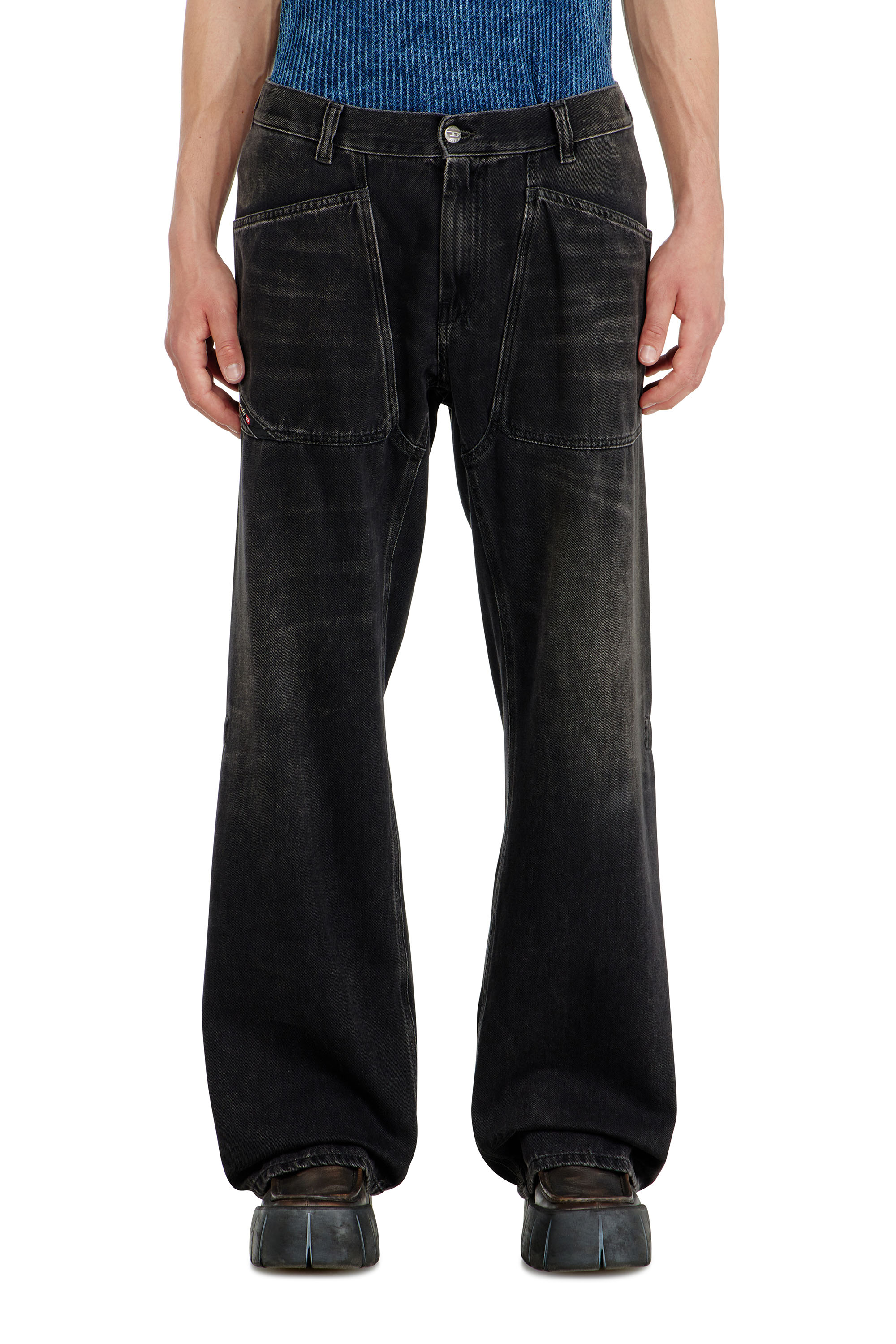 Diesel - Herren Relaxed Jeans D-Zeta 09J96, Schwarz/Dunkelgrau - 4