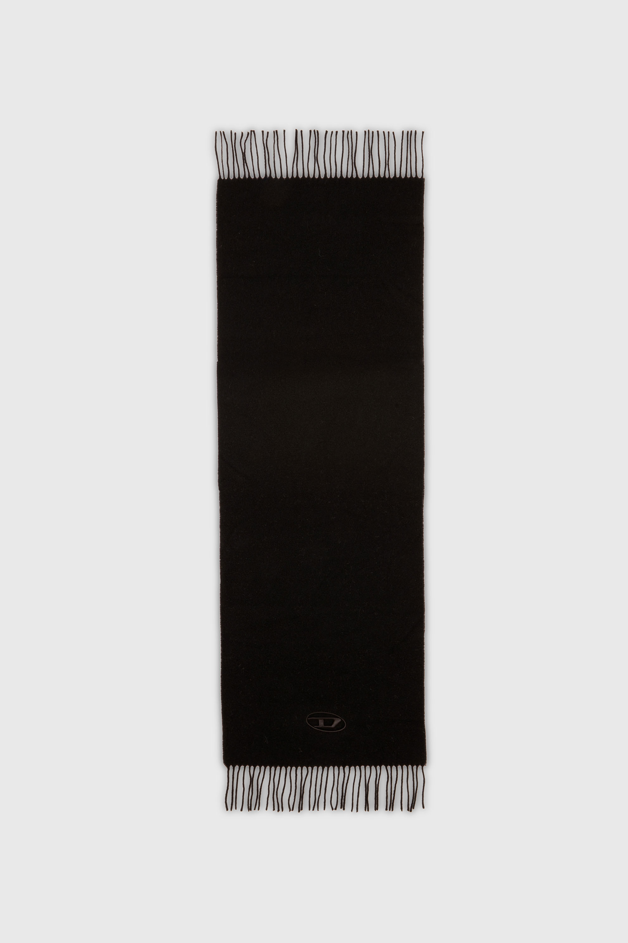 Diesel - S-IMON-D-LONG, Unisex Schal aus Wollmischung mit Fransenabschl&uuml;ssen in Schwarz - 2