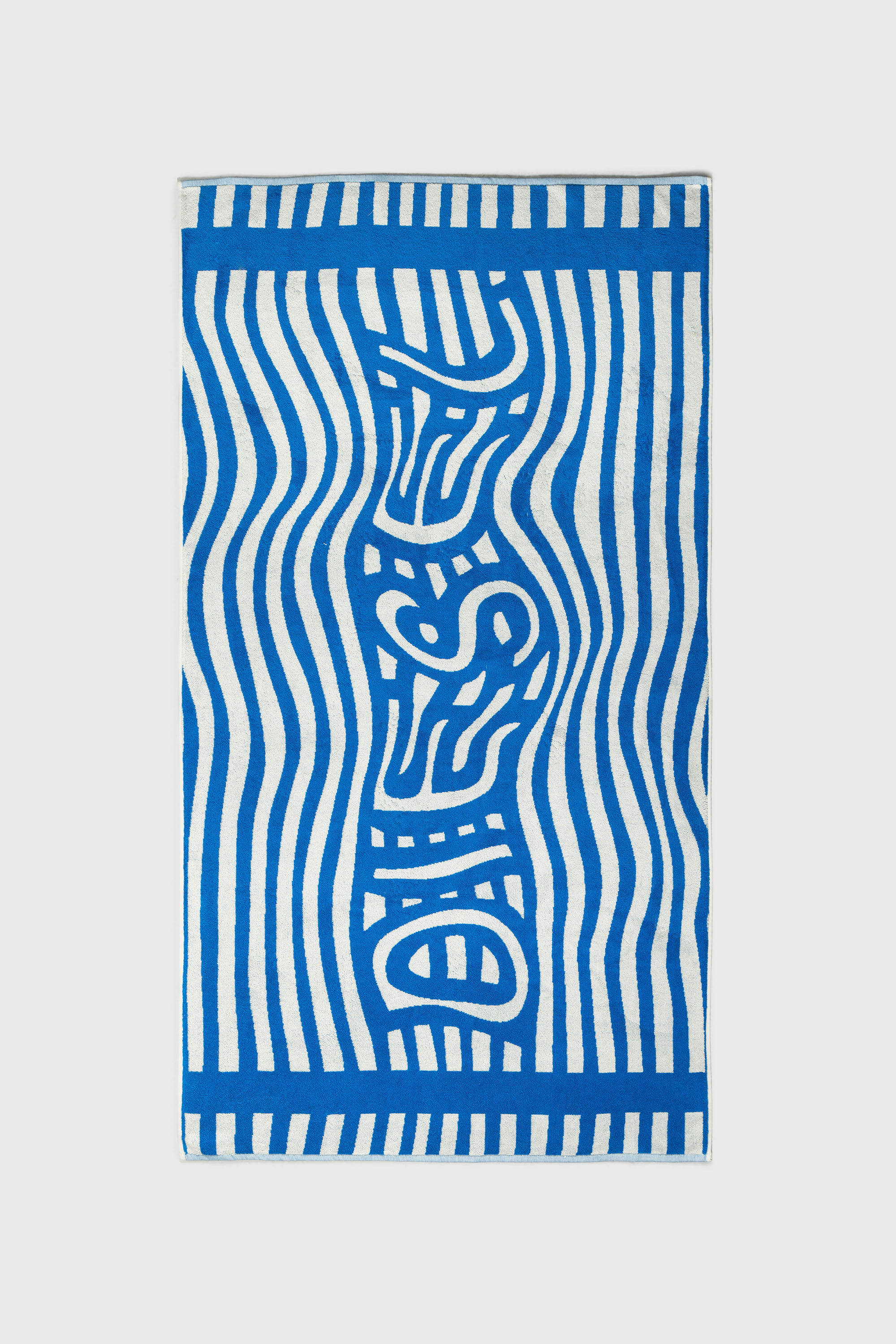 Diesel - 1018164 STRIPES GREY/BLUE TOWEL, Unisex Frotteehandtuch 100x180 cm in Blau - 1