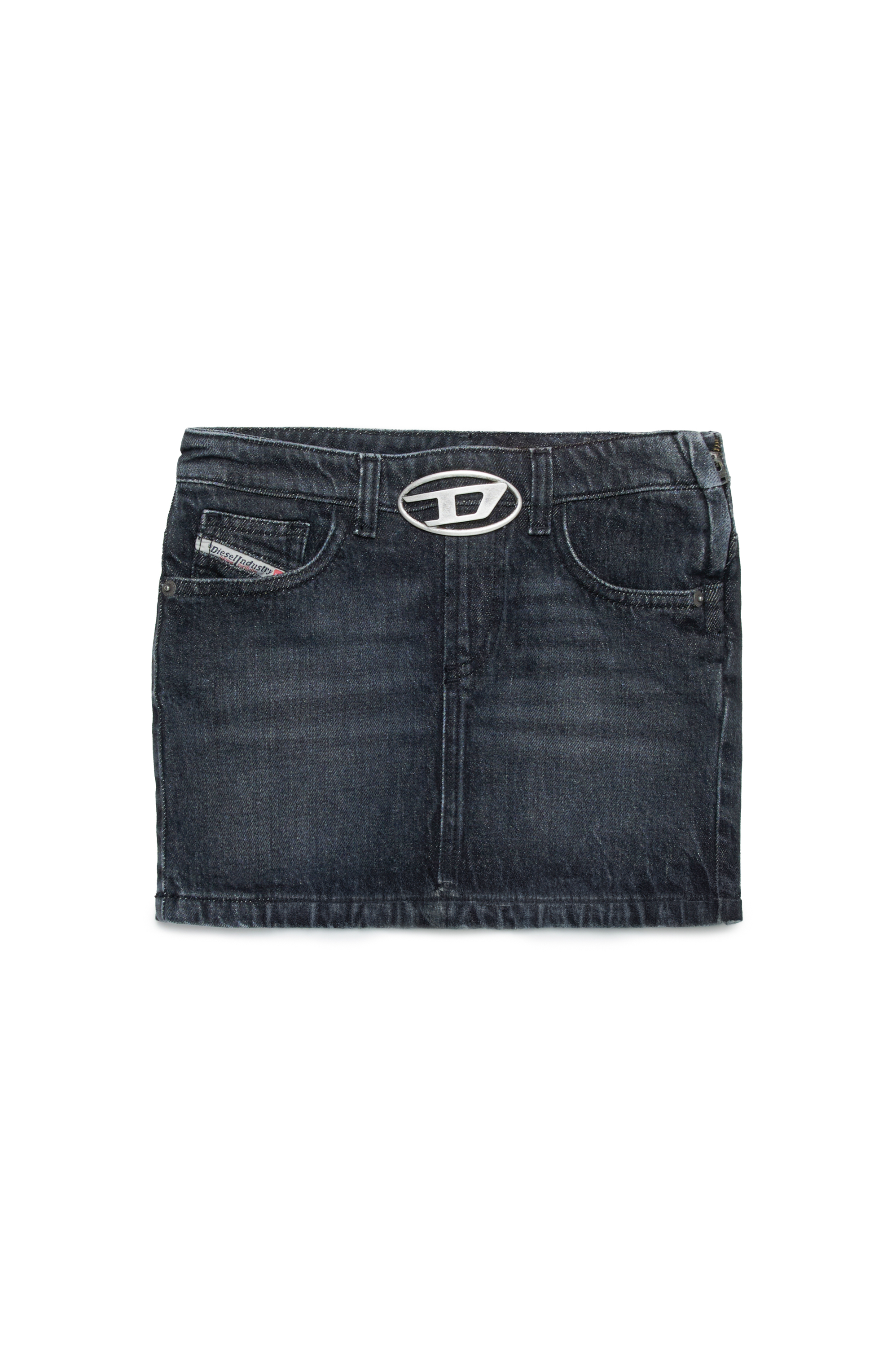 Diesel - GERON-S2-J, Damen Minirock aus Denim mit Oval D-Detail in Schwarz - 1