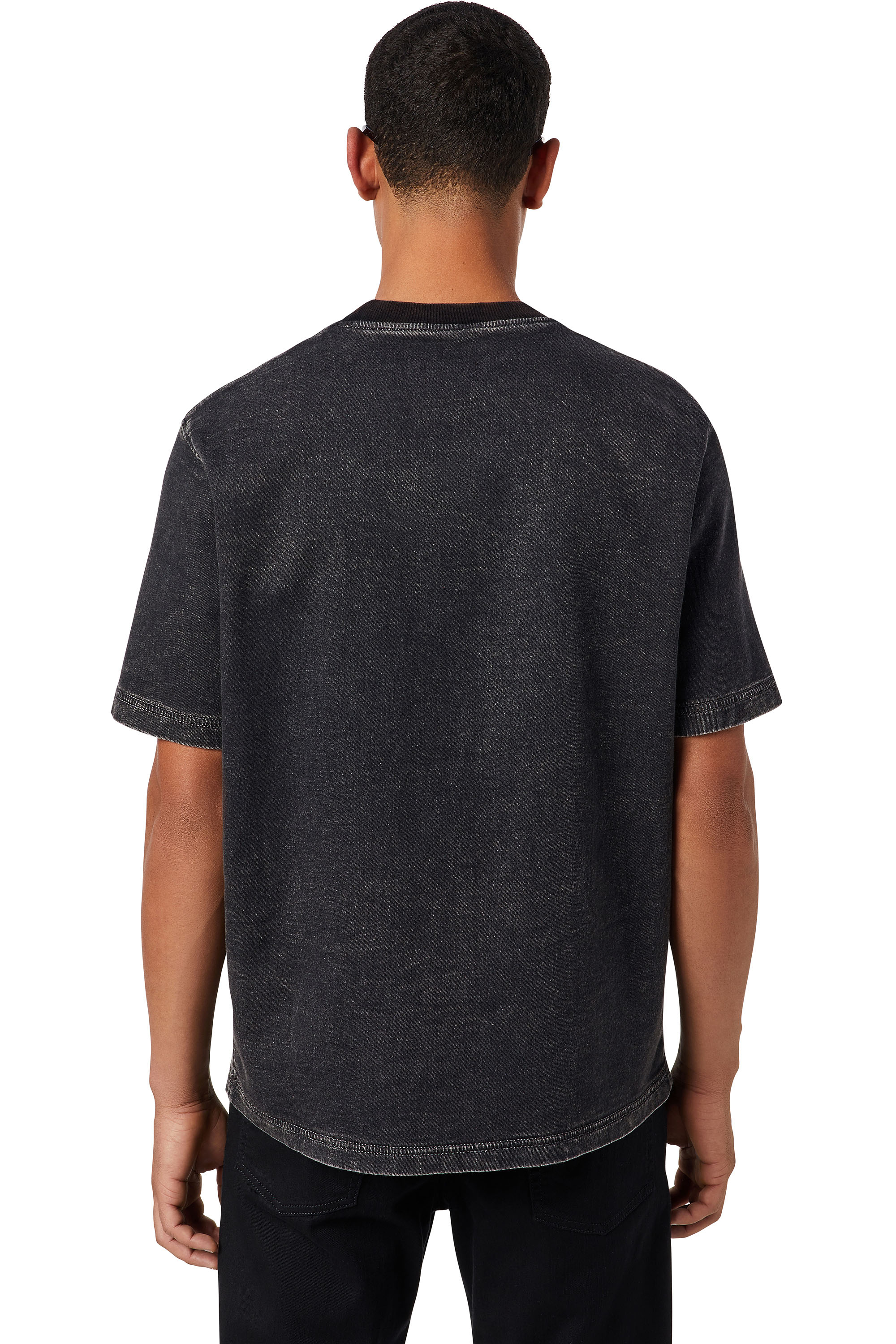 Diesel - D-BIGGOR TRACK DENIM T-SHIRT, Schwarz/Dunkelgrau - Image 4