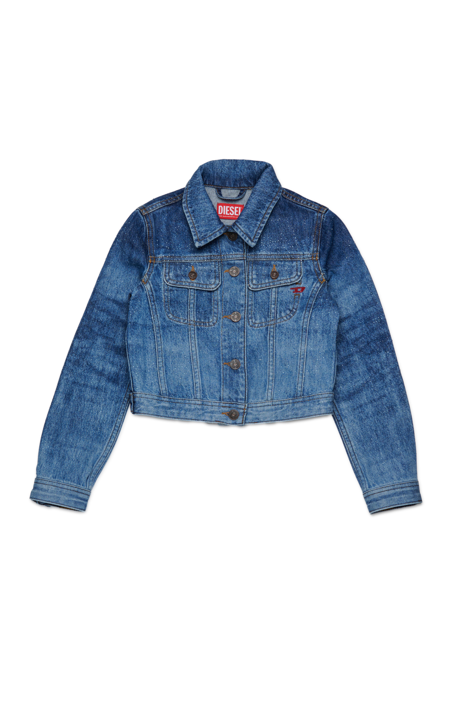Diesel - JSLIMMY-J, Damen Truckerjacke aus Denim mit Stonewashed-Waschung in Mittelblau - 1