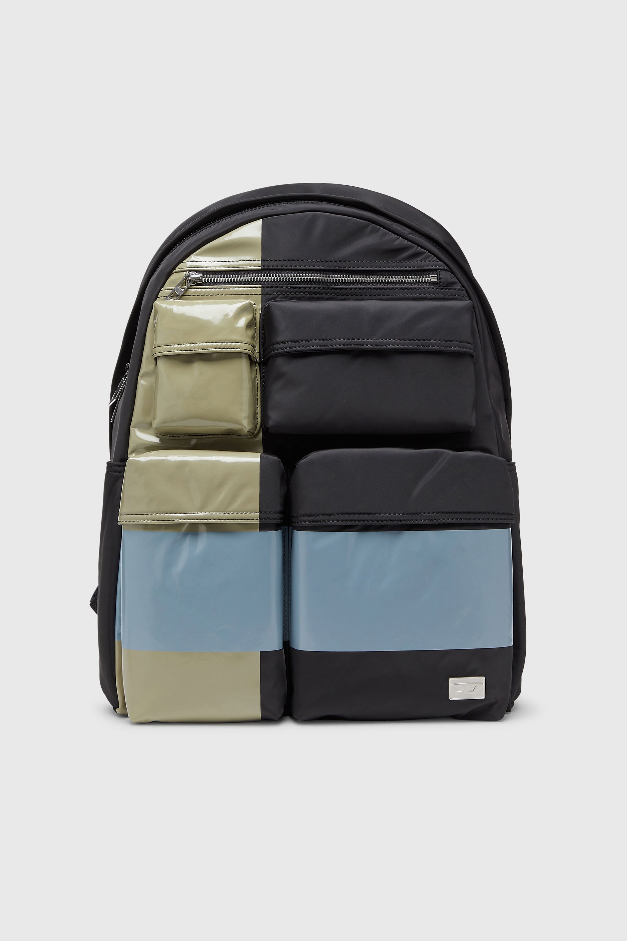 Diesel - MULTI-PKTS BACKPACK X, Unisex Multi-Pkts - Color-block Rucksack mit mehreren Taschen in Schwarz/Gr&uuml;n - 1