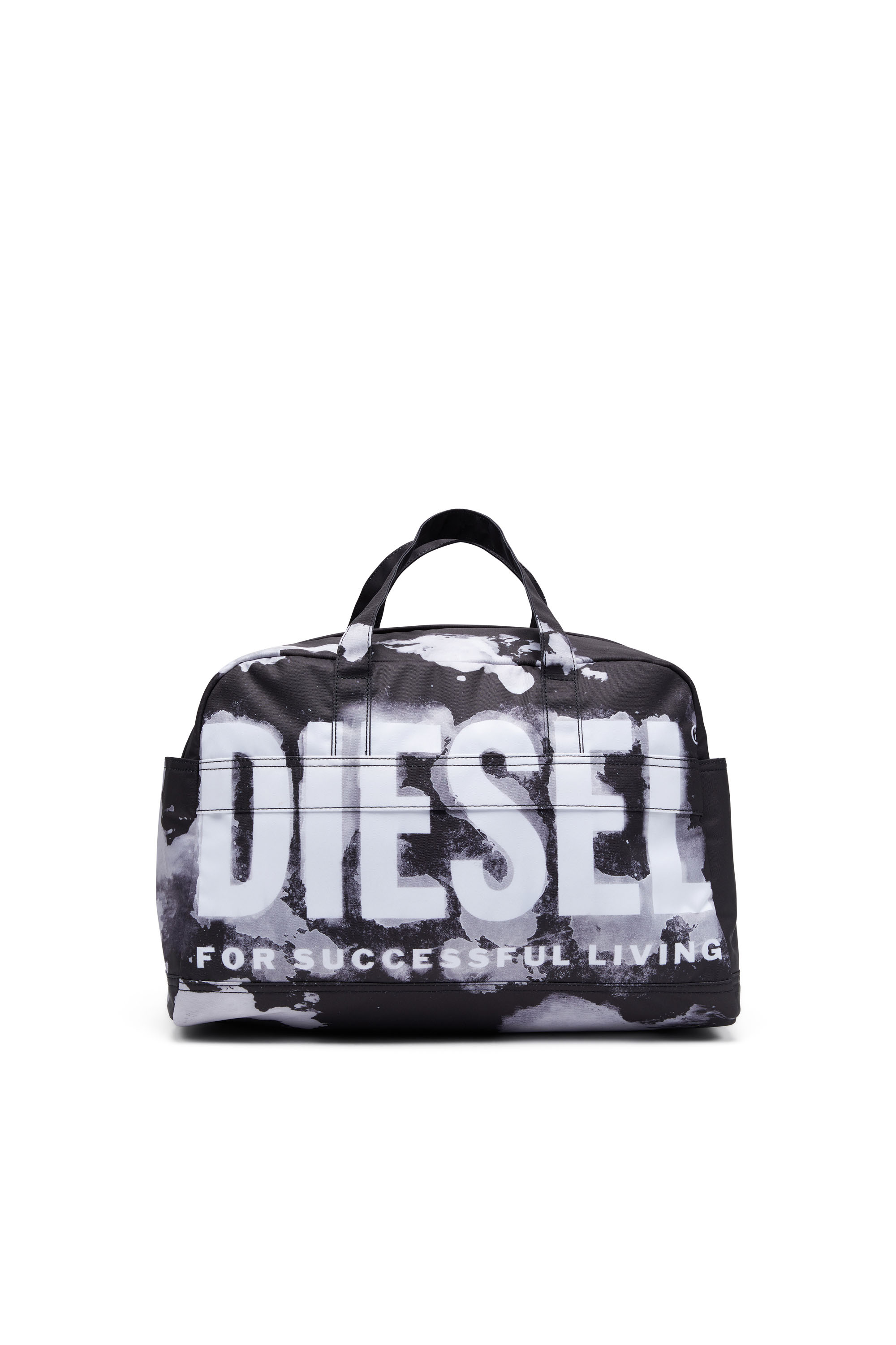 Diesel - RAVE DUFFLE L X, Herren Rave-Seesack mit auslaufendem Logo-Print in Schwarz - Image 1