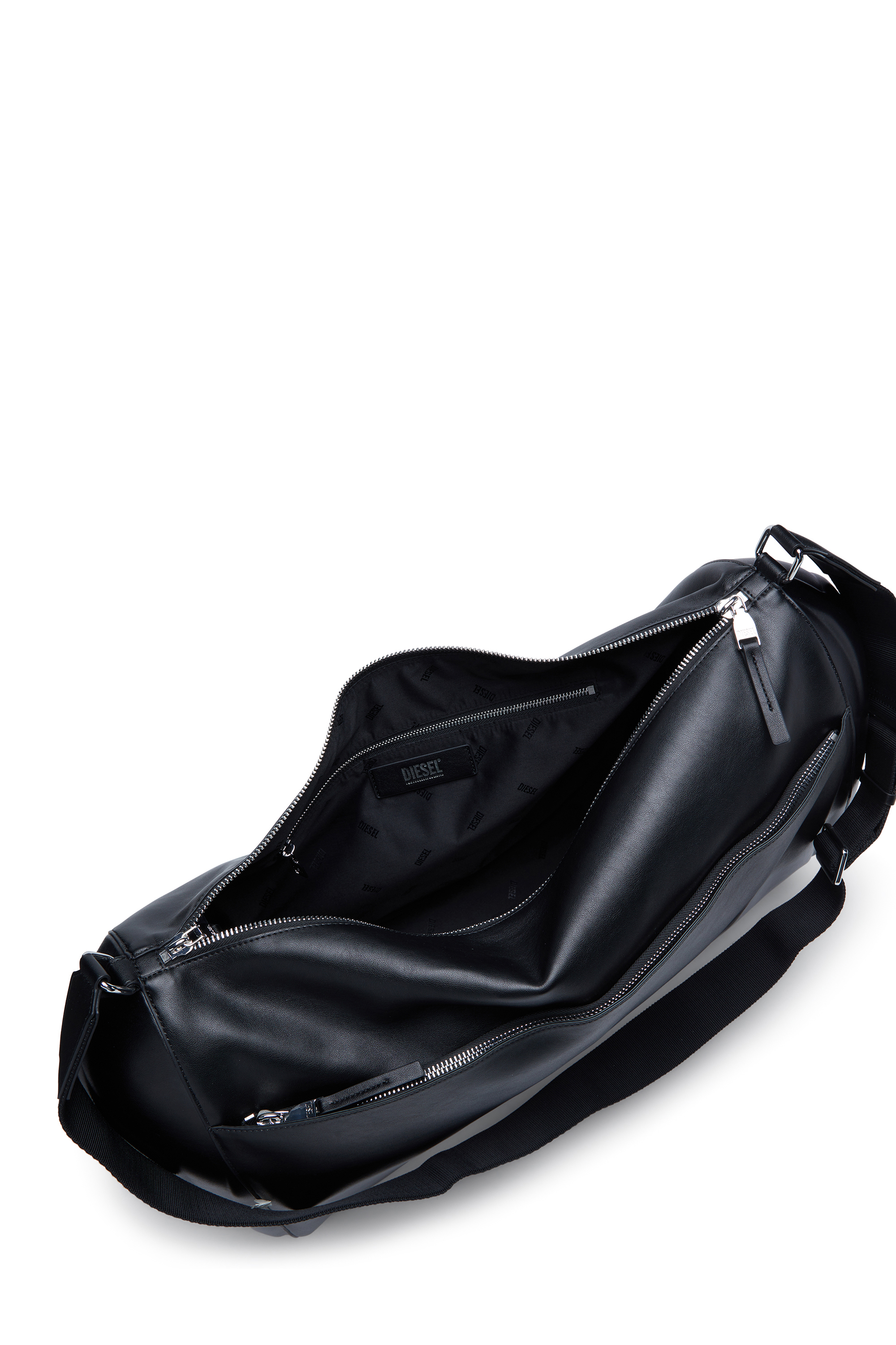 Diesel - LOAD-D DUFFLE X, Unisex Last-D-Duffle-Tasche mit Hartschalen-Logo-Seiten in Schwarz - 3