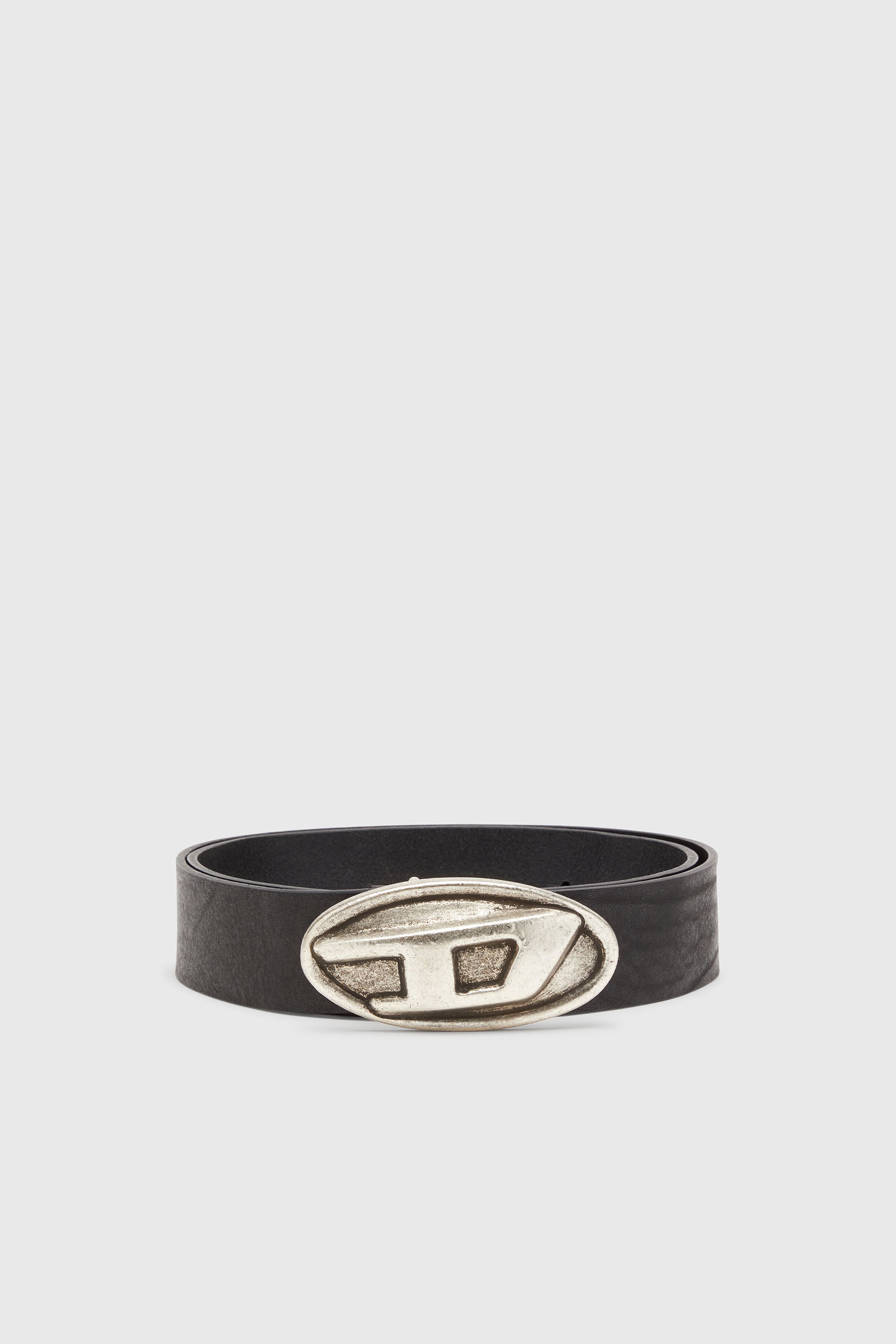 Diesel - B-DOUBLE D, Herren 4 cm G&uuml;rtel mit Oval D-Schnalle in Schwarz - 1