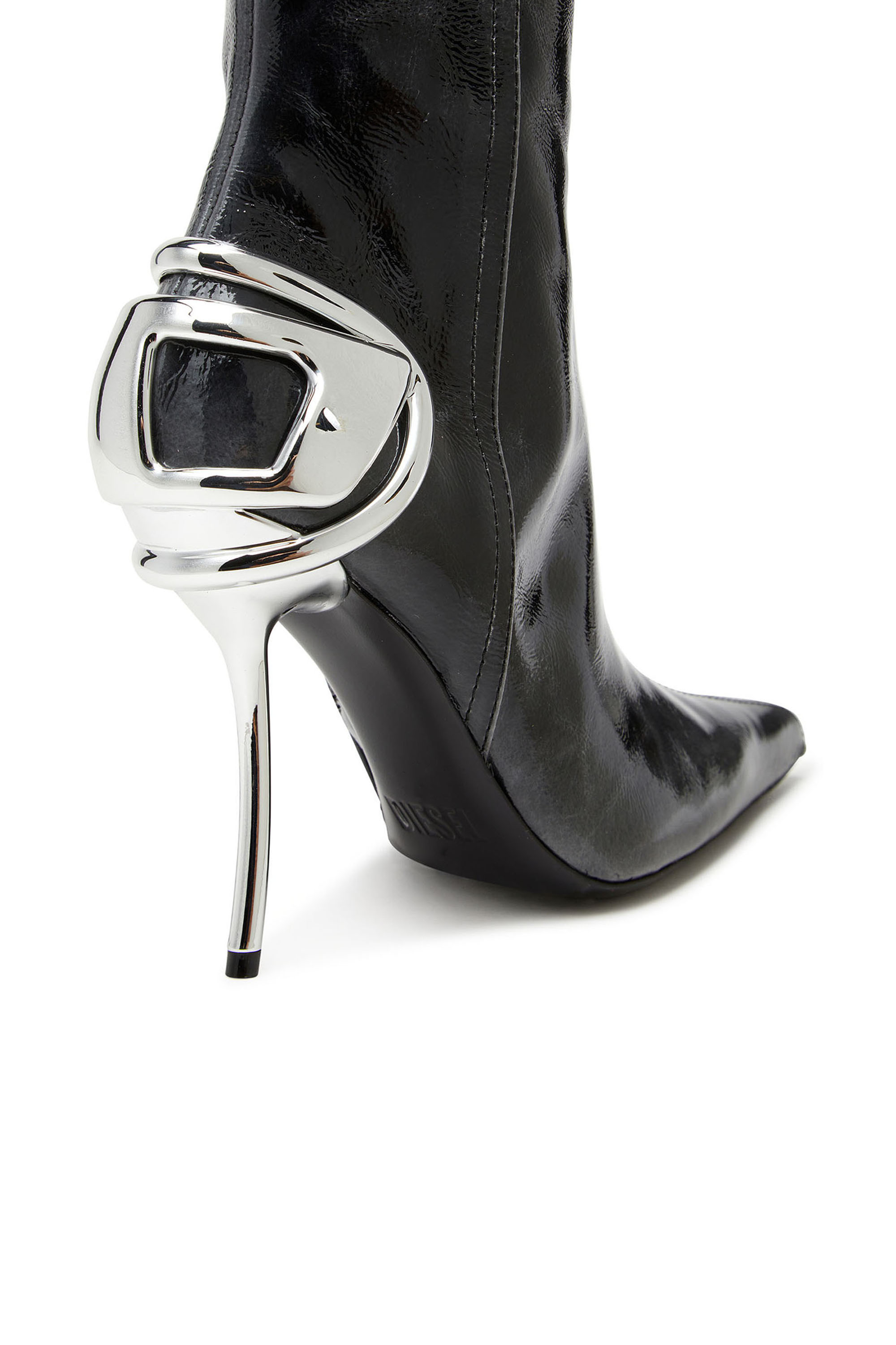 Diesel - D-TEN&HALF HB, Damen D-Ten&Half - Kniehohe Lederstiefel in Schwarz - 4