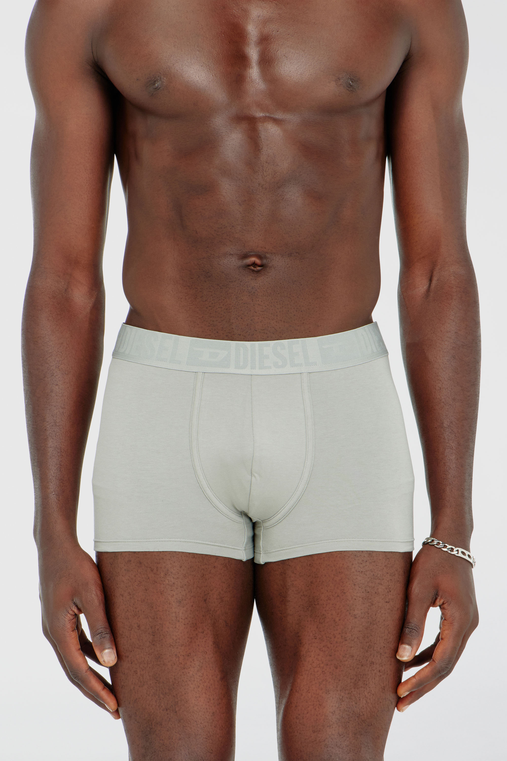 Diesel - MIKE-D-CORE-3PACK, Herren Boxershorts aus Baumwollstretch mit tonalem Bund im Dreierpack in Grau/Schwarz - 2