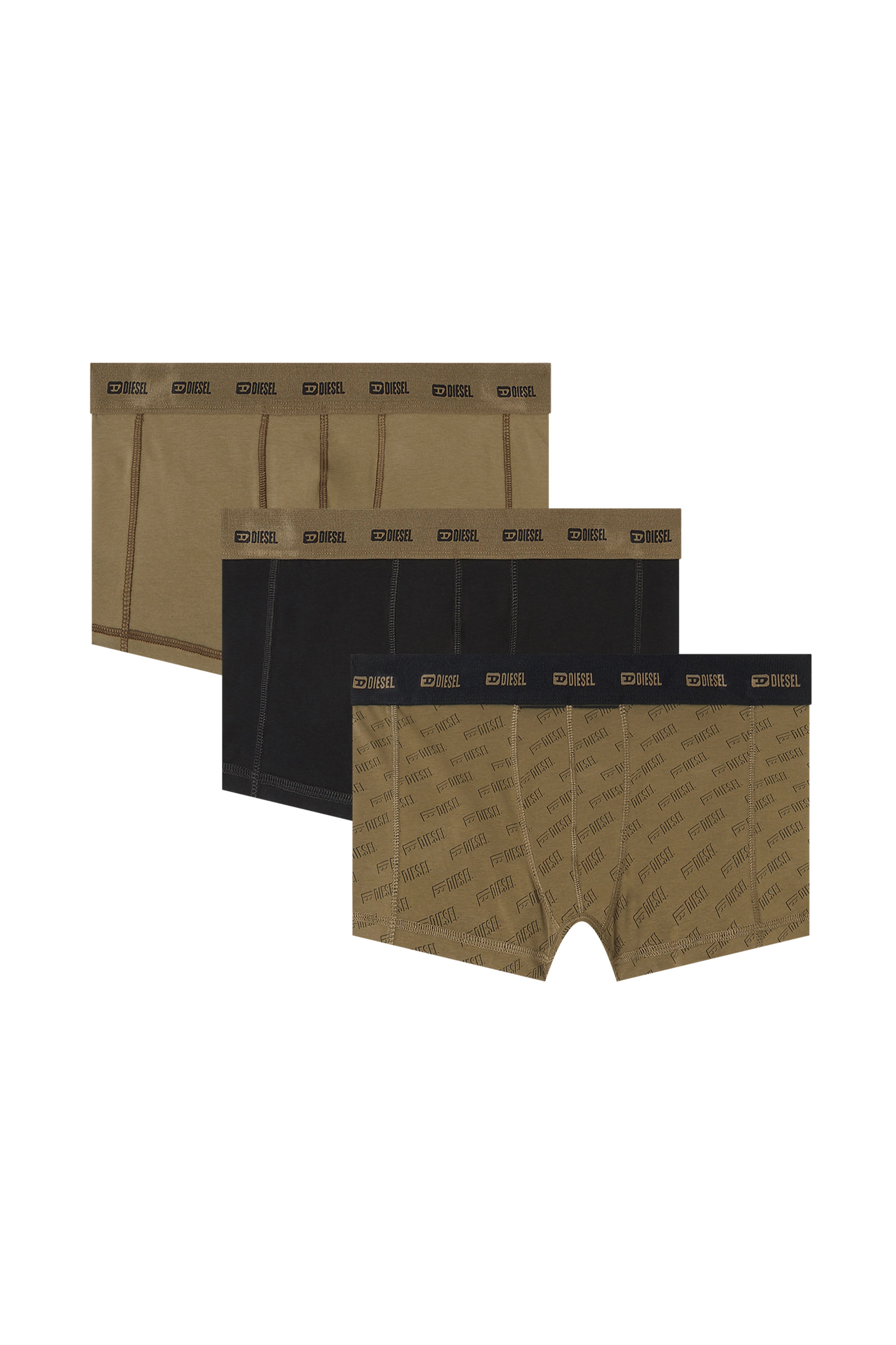 Diesel - DAMIEN-UTLT-3PACK, Herren Retropants im Dreierpack mit stilisiertem Logo in Armeegrün - 1