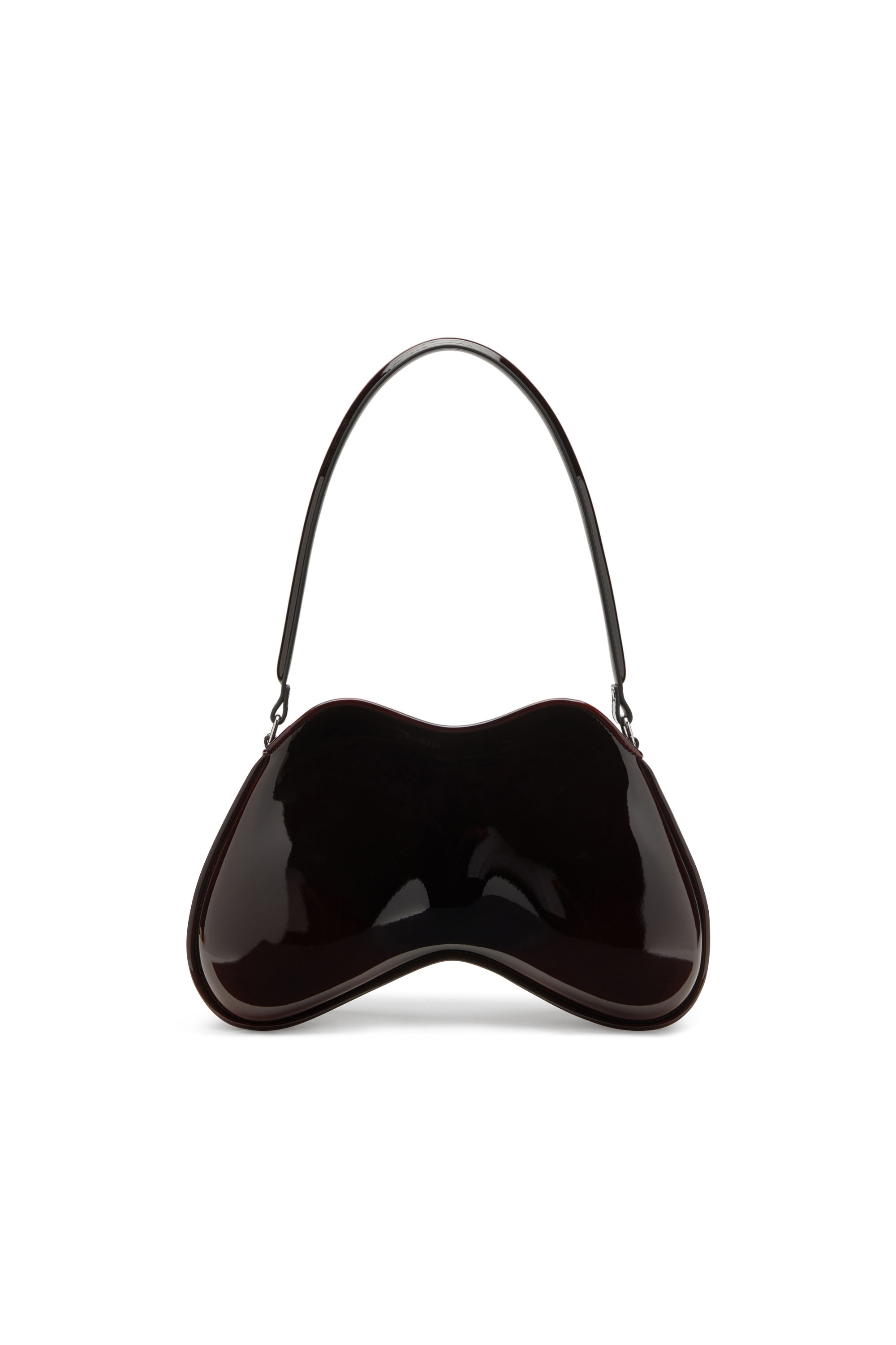 Diesel - DOUBLE-D SHOULDER, Damen Double-D-Feste Schultertasche mit aus glänzendem Dégradé-PU in Burgunderrot - 2