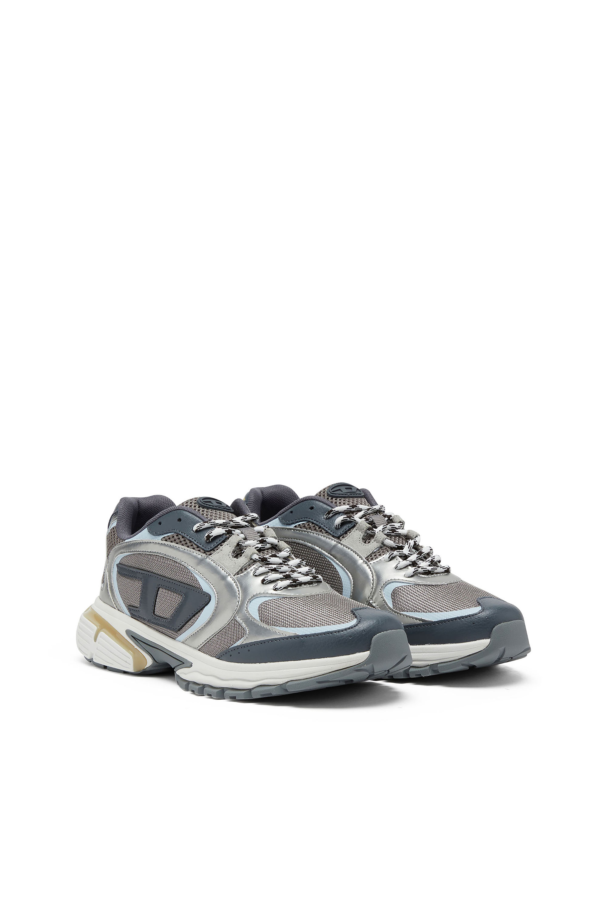Diesel - S-PRO-V-DENSE LOW, Herren S-Pro-V-Dense-Metallic Sneakers aus Mesh und PU in Grau/Blau - 2