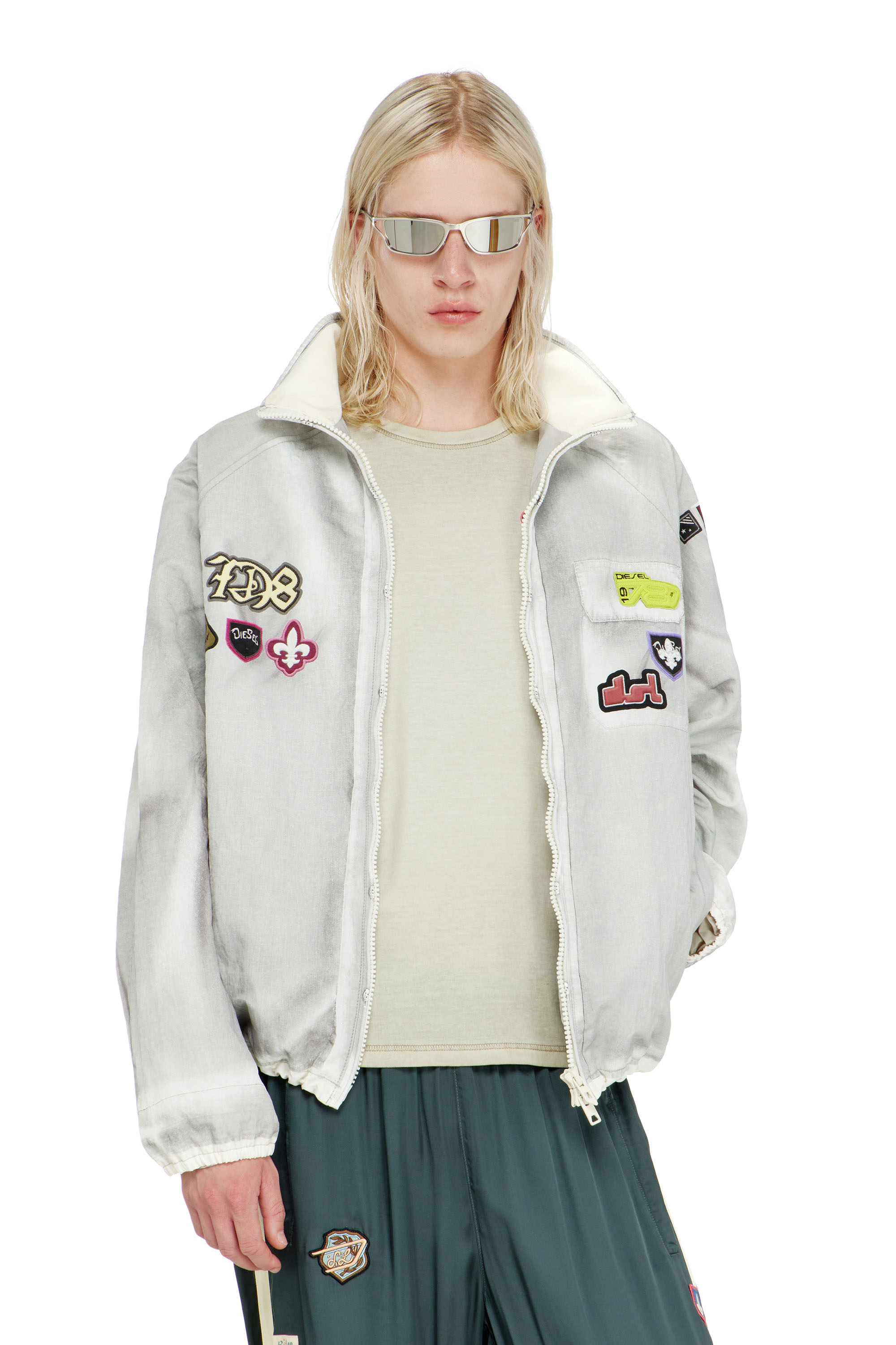 Diesel - J-PATCH, Herren Windbreaker mit trompe-l&rsquo;oeil patches in null - 1