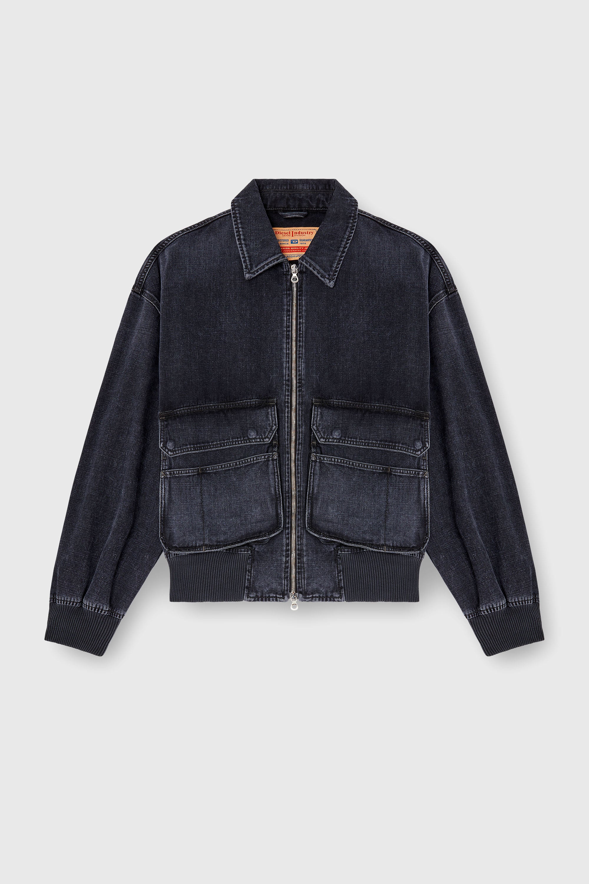 Diesel - D-KURZ, Unisex Jacke aus Denim in K&ouml;perbindung in Schwarz - 2