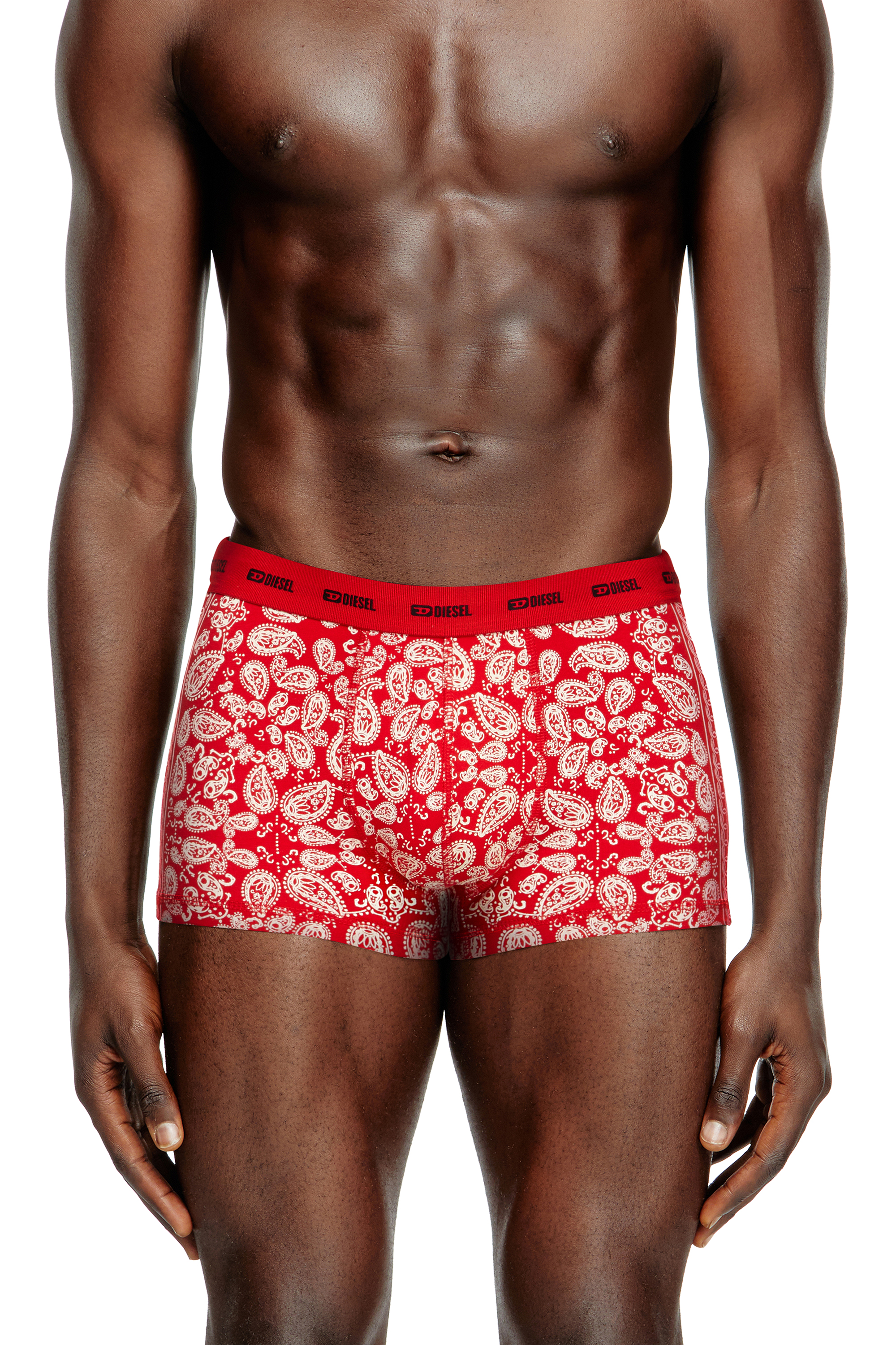 Diesel - DAMIEN-GFT-UTLT-3PACK, Herren 3er-Pack Boxershorts aus Stretch-Baumwolle in Rot/Weiss - 3