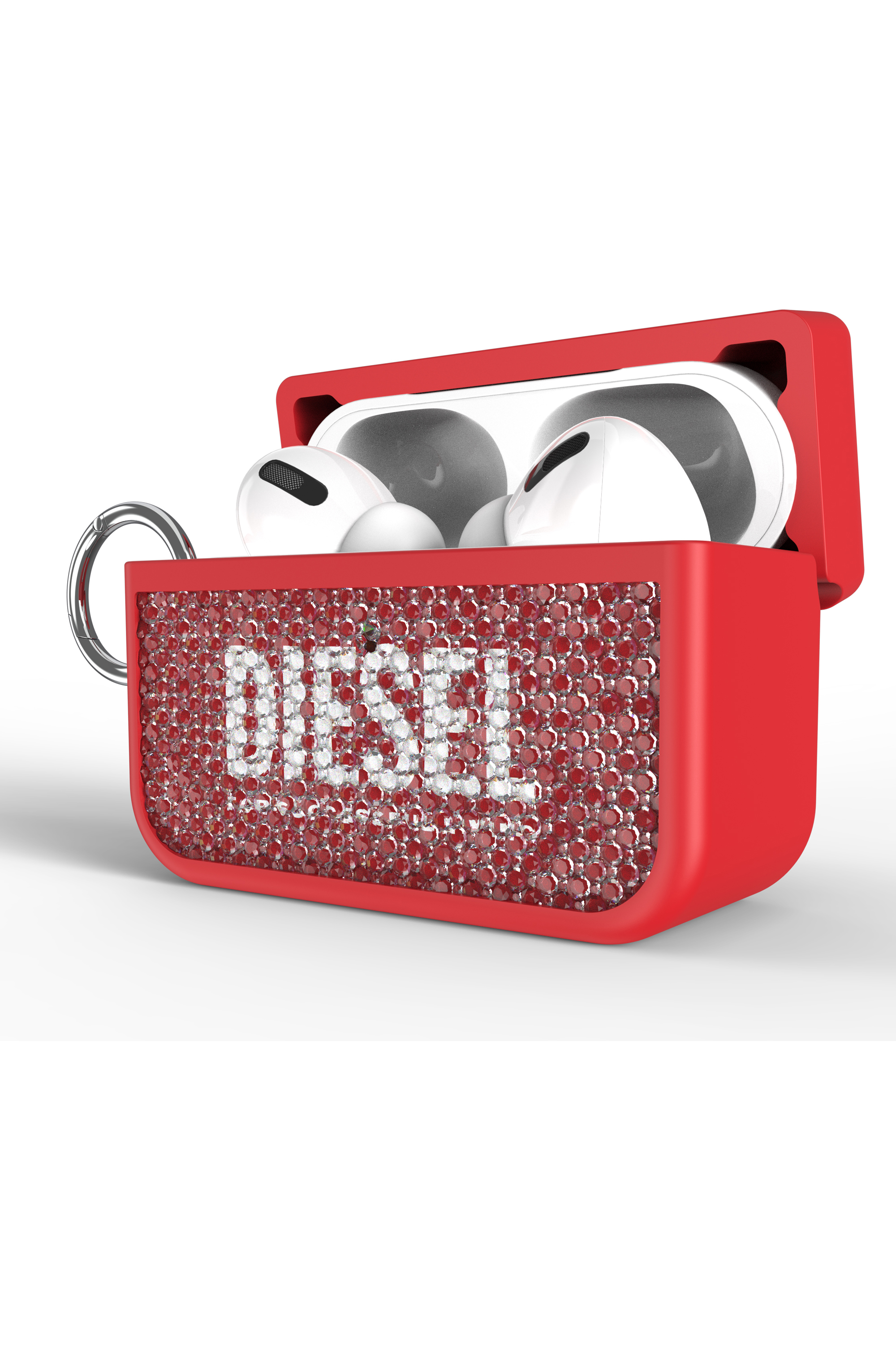 Diesel - 60196 AIRPOD CASE, Unisex Swarovski Crystal Case for Airpods Pro / Pro 2 in Rot - 4