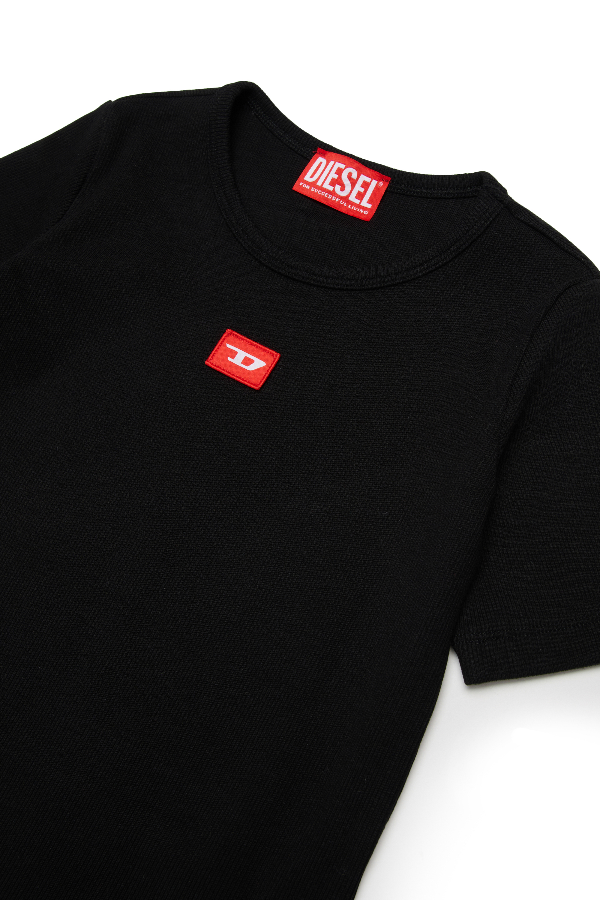 Diesel - DPACI, Damen Midi-Baumwollkleid mit kurzen &Auml;rmeln in Schwarz - 3