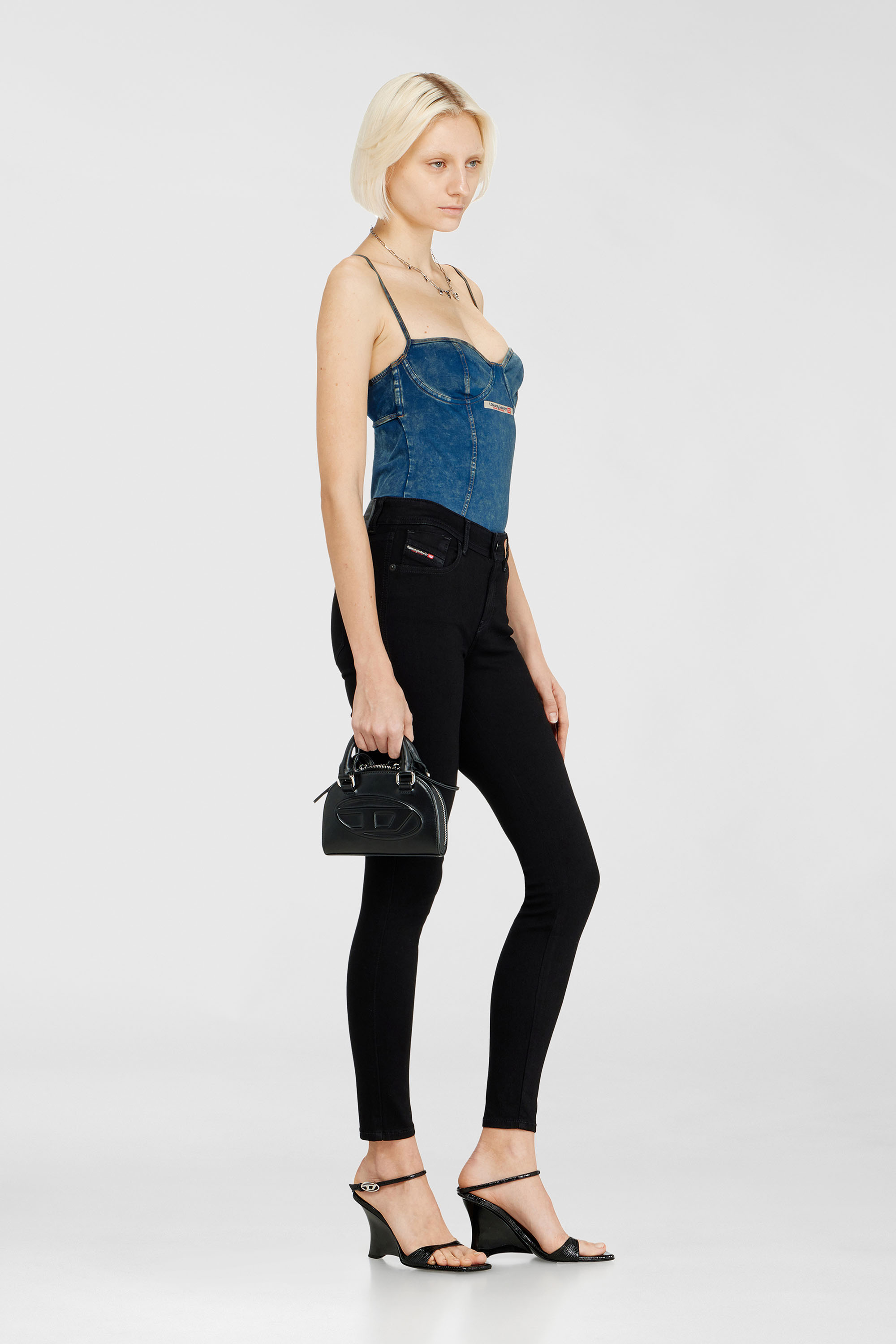 Diesel - Damen Skinny Jeans 2017 Slandy 069EF, Schwarz/Dunkelgrau - 2