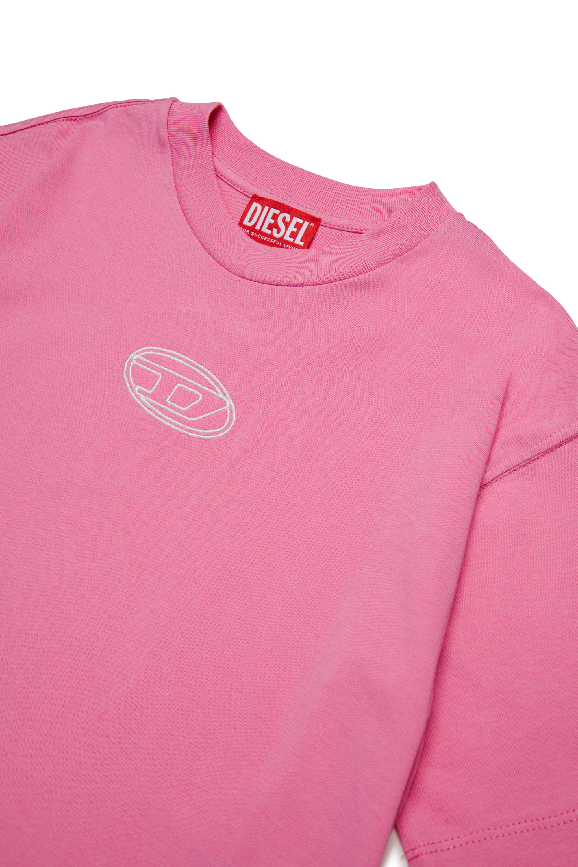 Diesel - TIXAN, Damen Baumwoll-T-Shirt mit zentralem Logo in Rosa - 3